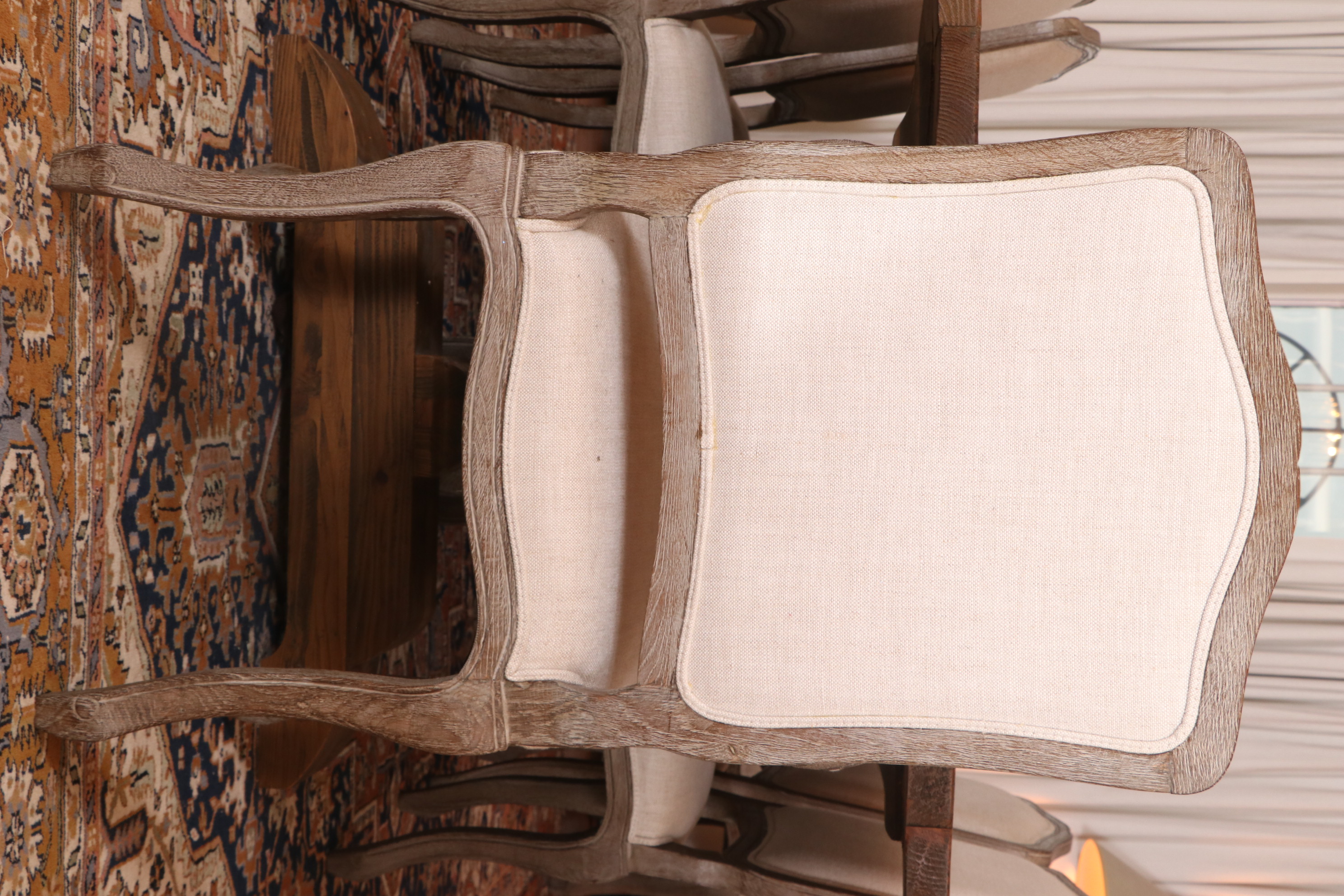 Arhaus "Kensington" Table and Restoration Hardware "Vintage French" Oak Chairs