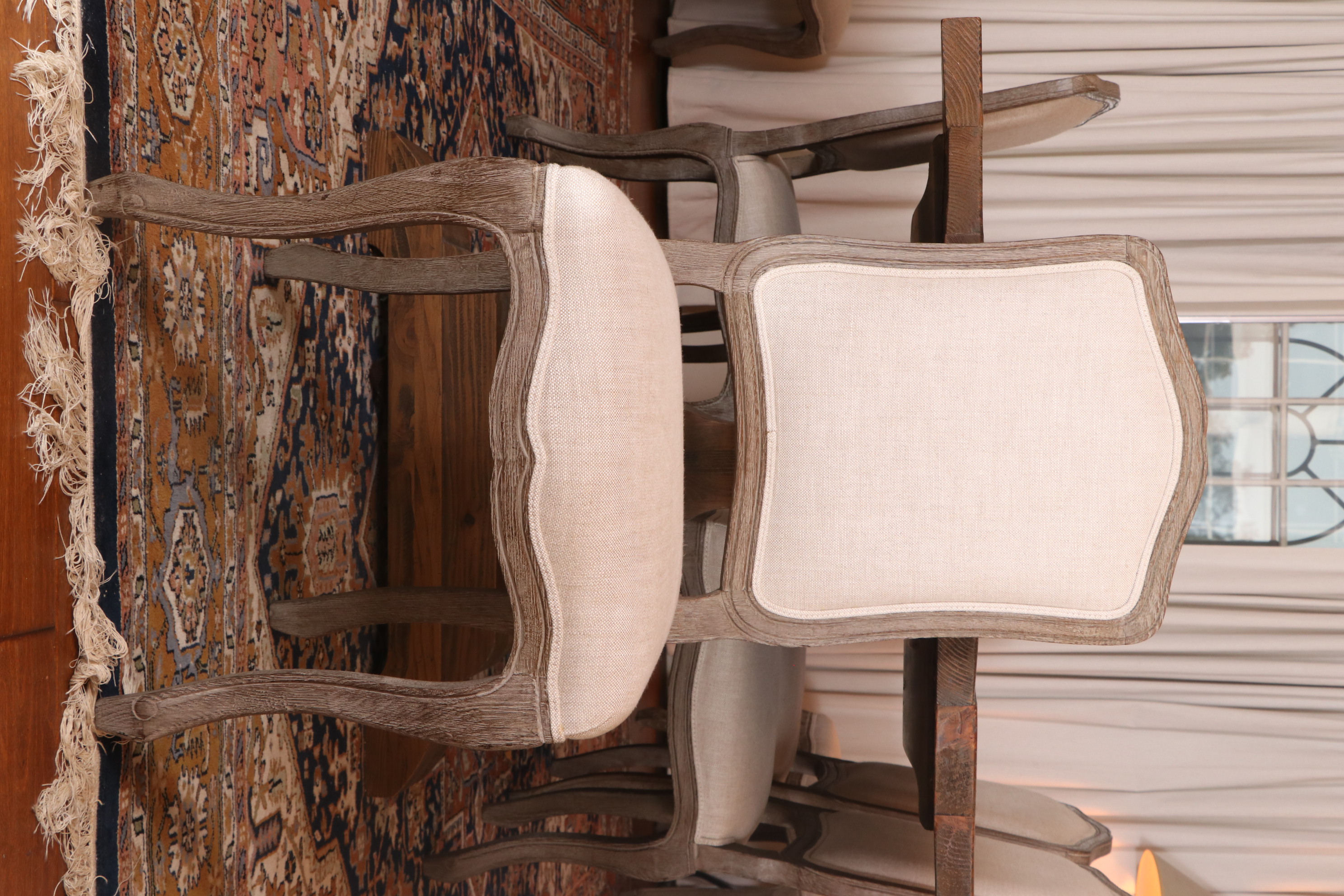 Arhaus "Kensington" Table and Restoration Hardware "Vintage French" Oak Chairs