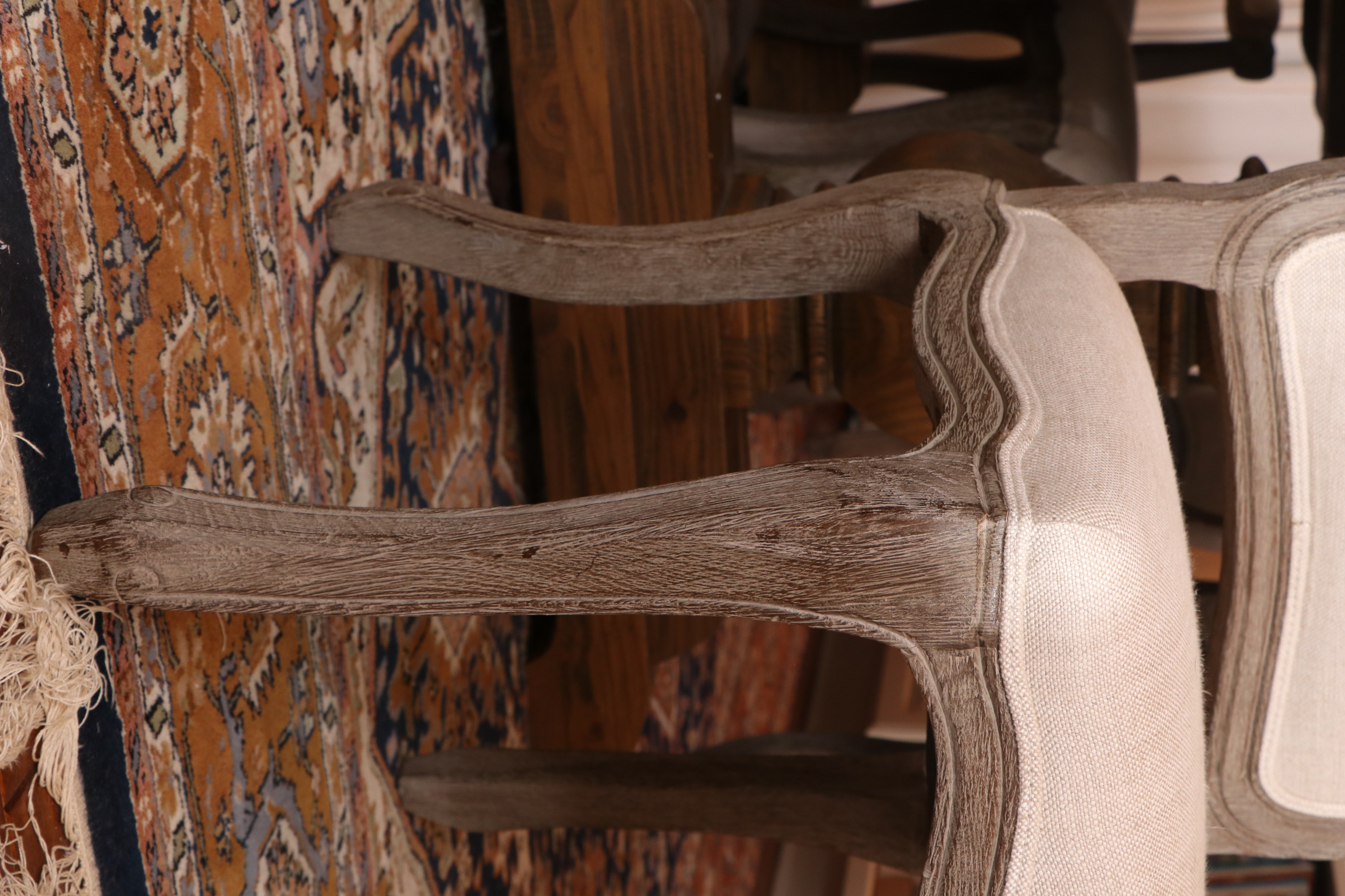 Arhaus "Kensington" Table and Restoration Hardware "Vintage French" Oak Chairs