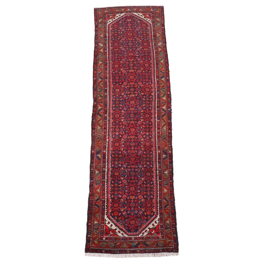 3'6 x 13' Hand-Knotted Persian Hamadan Long Rug