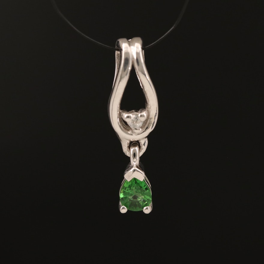 Sterling Tourmaline and Zircon Pendant