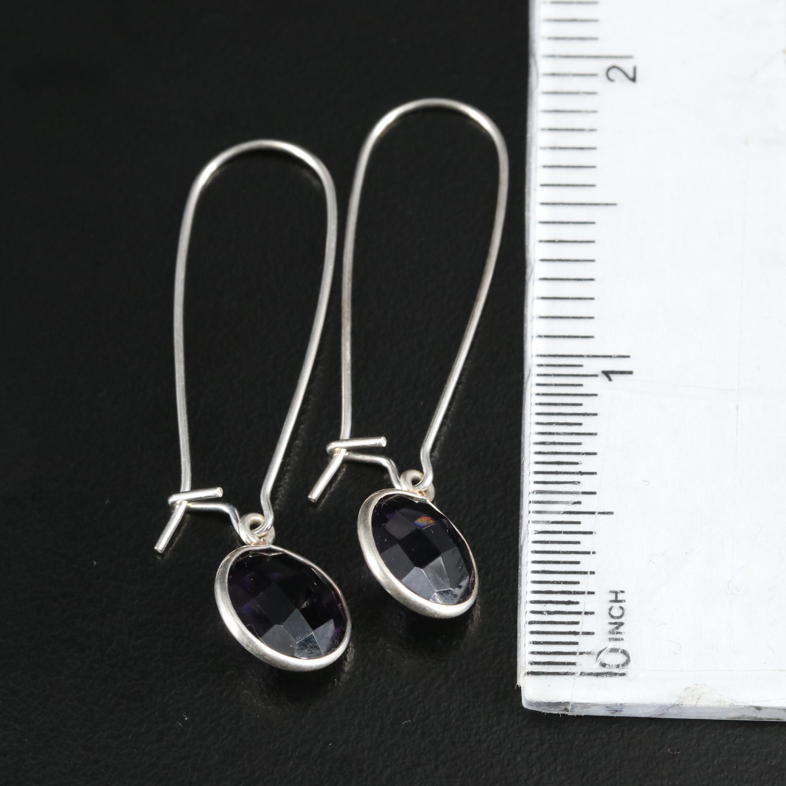 Sterling Drop Earring Collection with Lace Agate and Bubble Glass Earrings