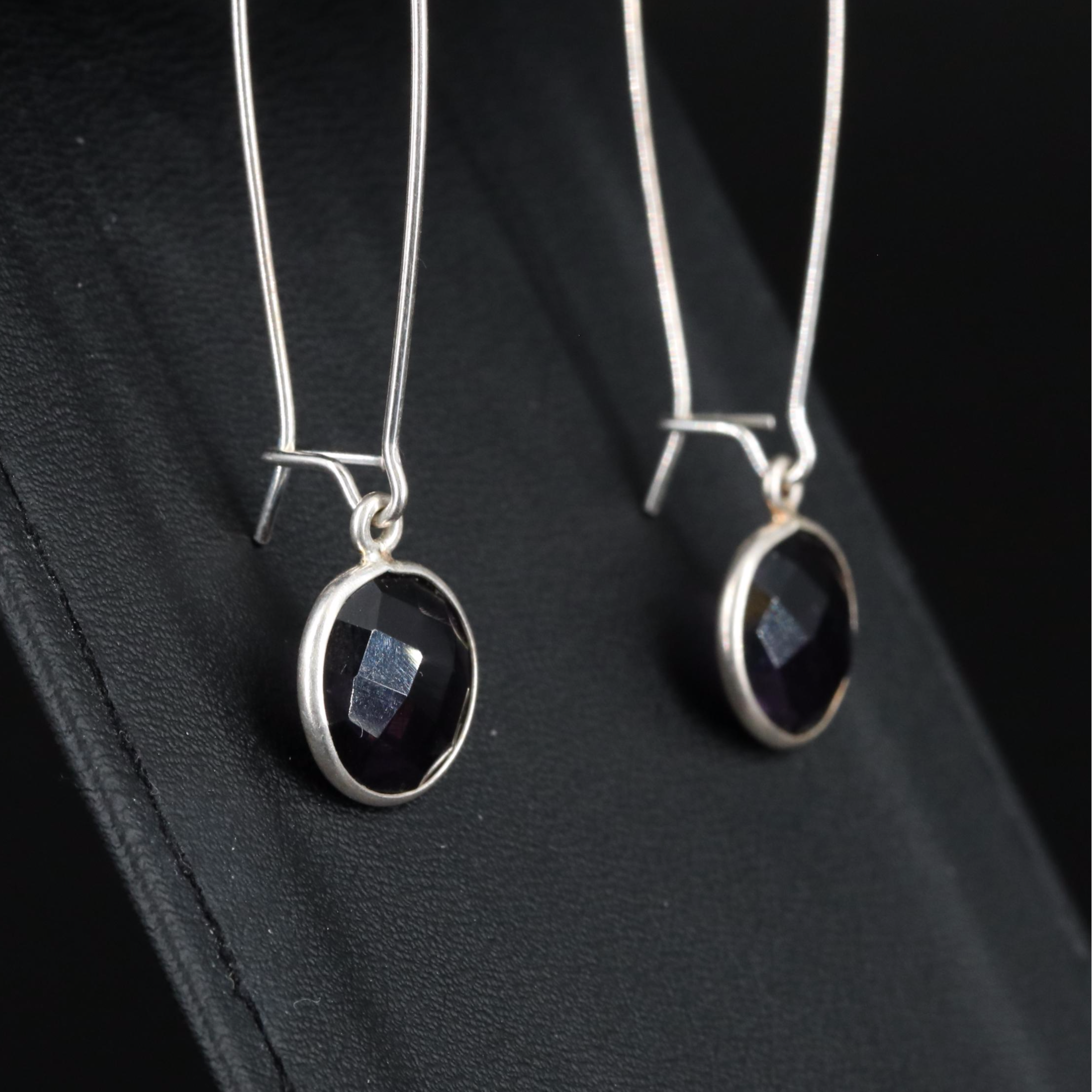 Sterling Drop Earring Collection with Lace Agate and Bubble Glass Earrings