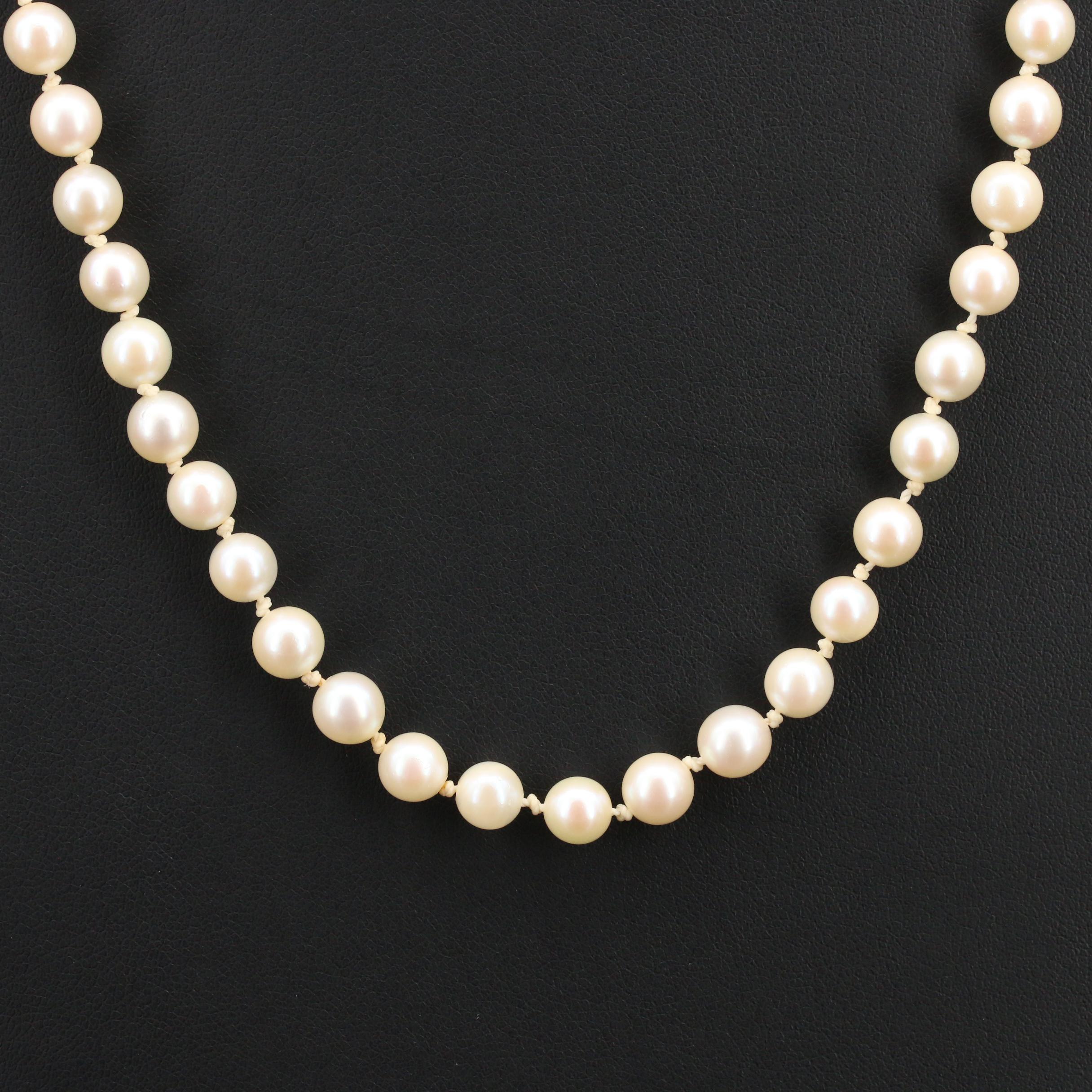 Vintage Mikimoto Pearl Necklace with Sterling Clasp