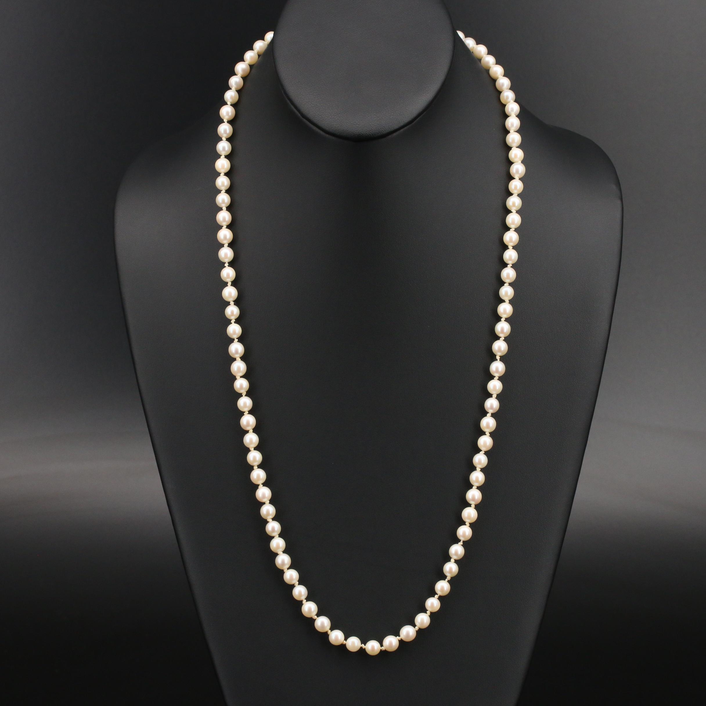 Vintage Mikimoto Pearl Necklace with Sterling Clasp