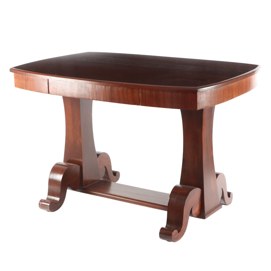 American Empire Style Mahogany Library Table, Early 20th Century