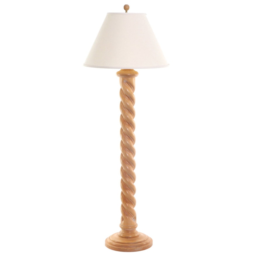 Barley Twist Maple Floor Lamp