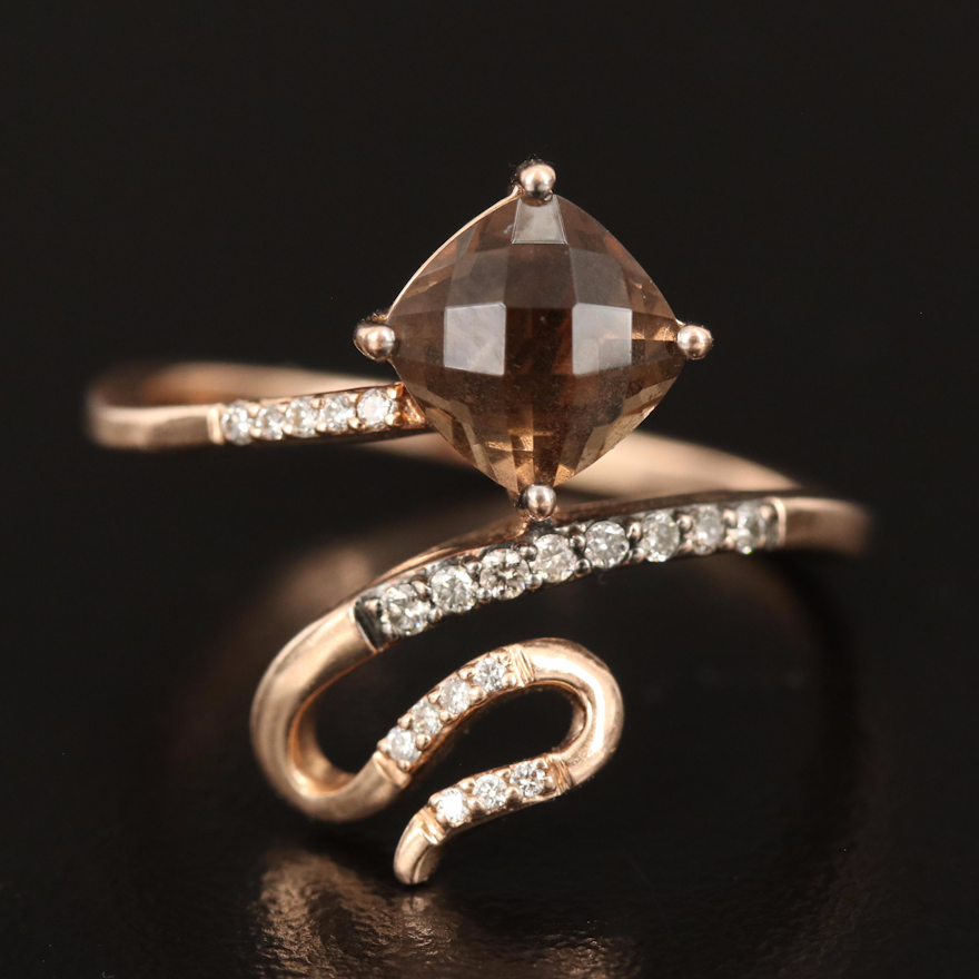 Le Vian 14K Smoky Quartz and Diamond Ring