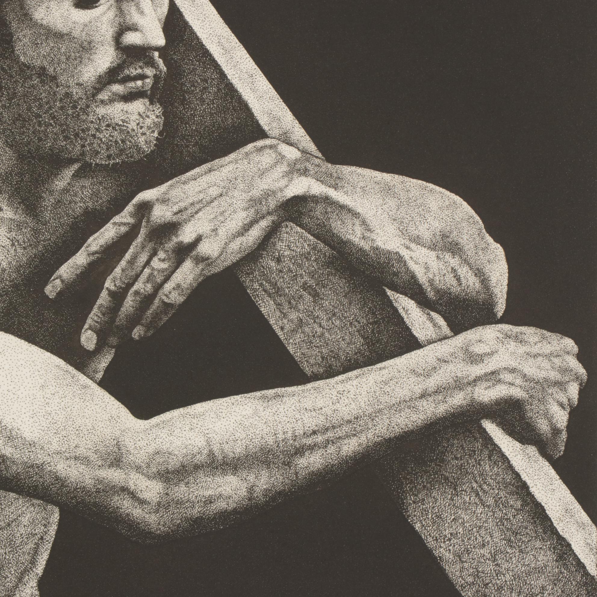 Marvin Hayes Etching "No Greater Love," 1976