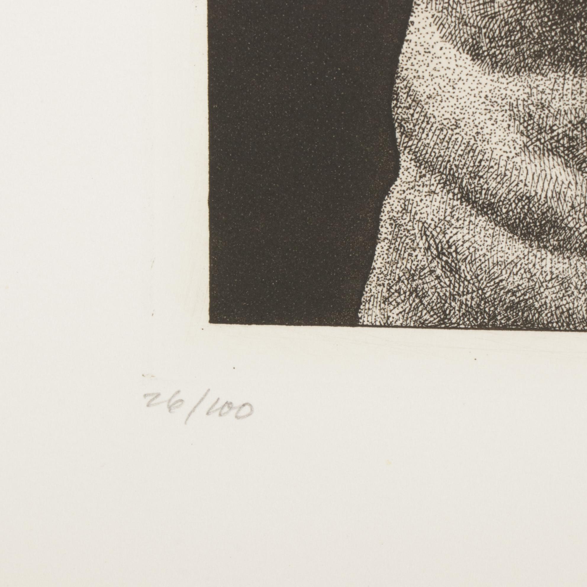 Marvin Hayes Etching "No Greater Love," 1976