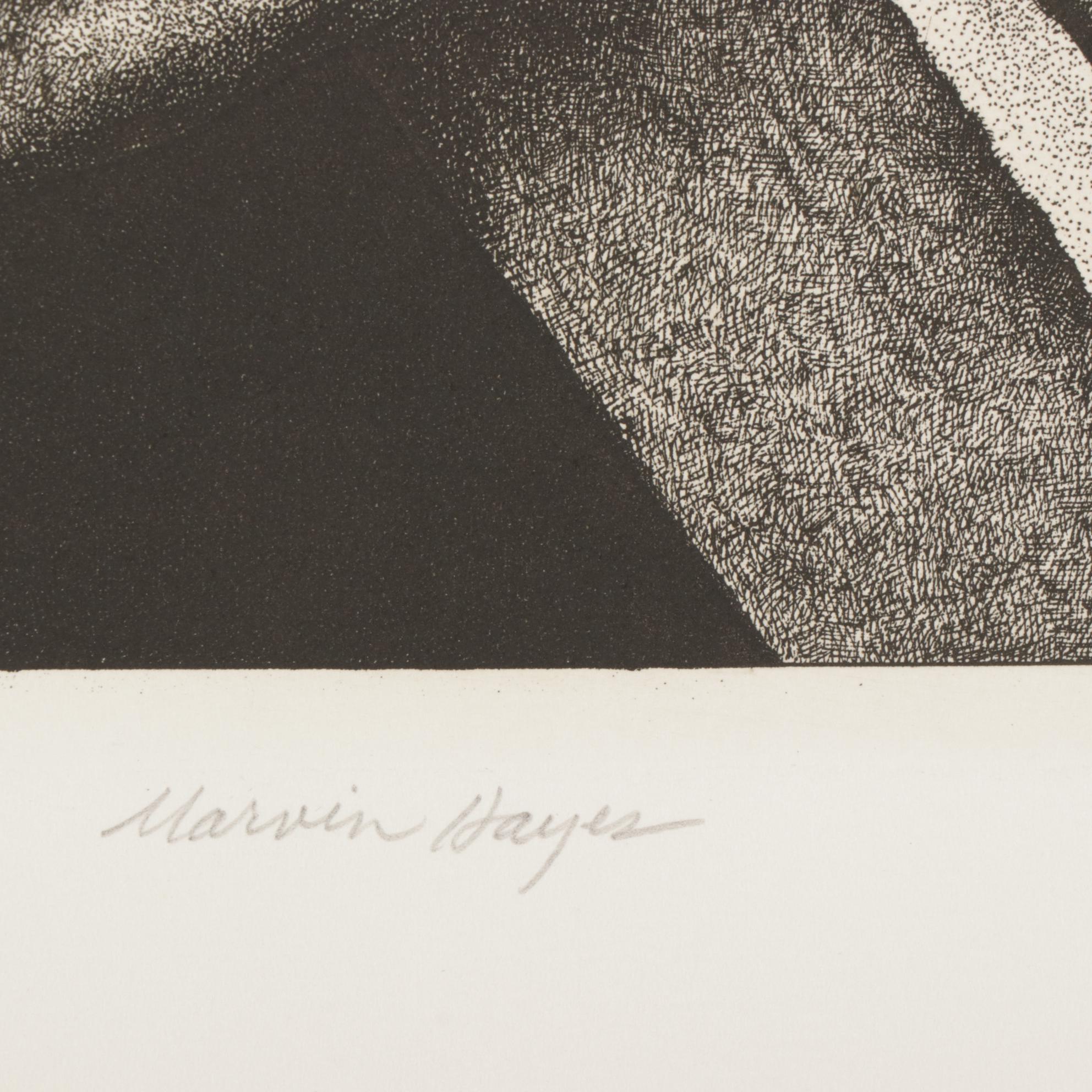 Marvin Hayes Etching "No Greater Love," 1976