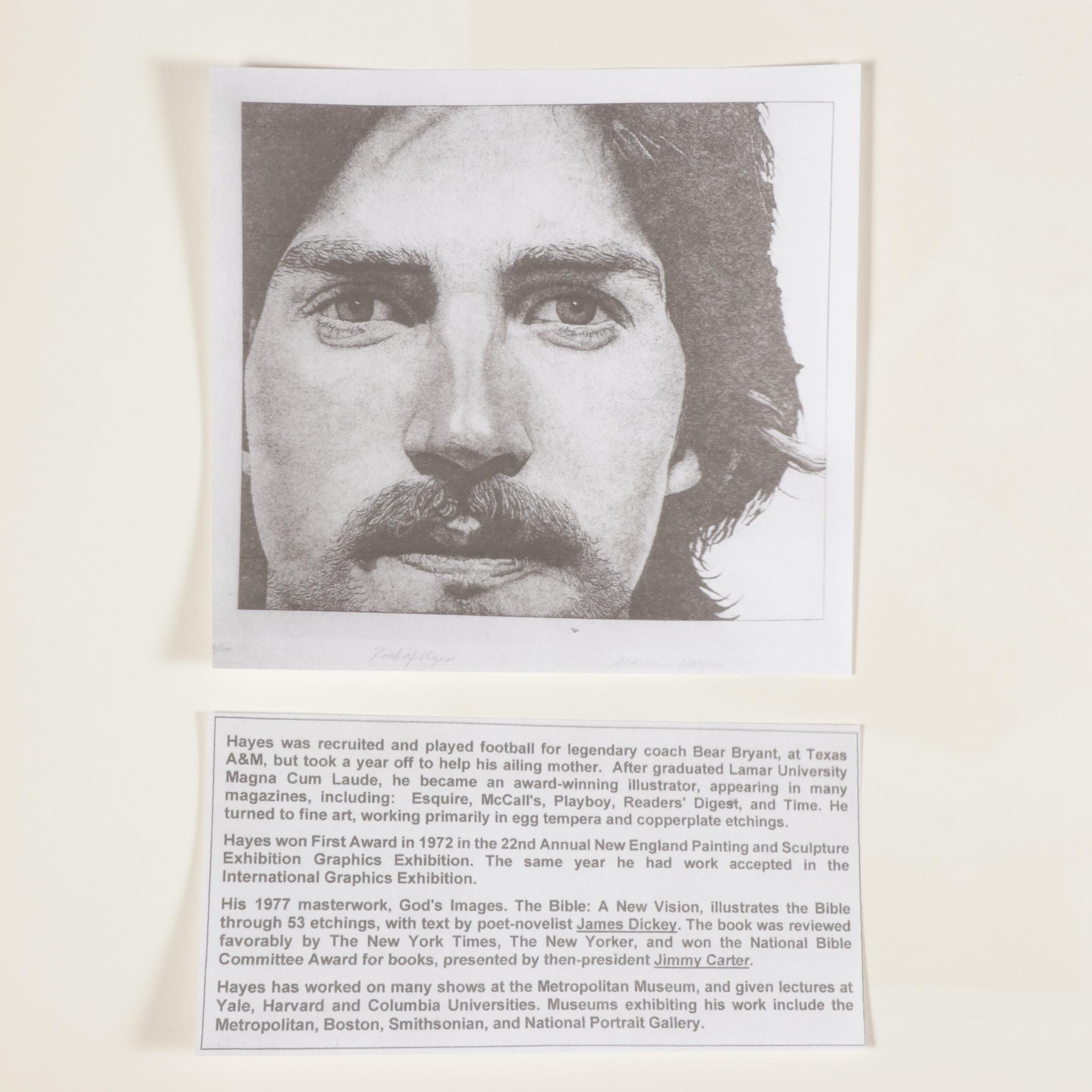 Marvin Hayes Etching "No Greater Love," 1976