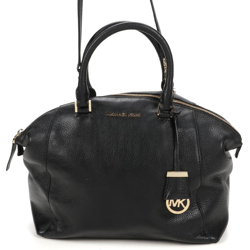 Michael Kors Pebbled Black Leather Handbag