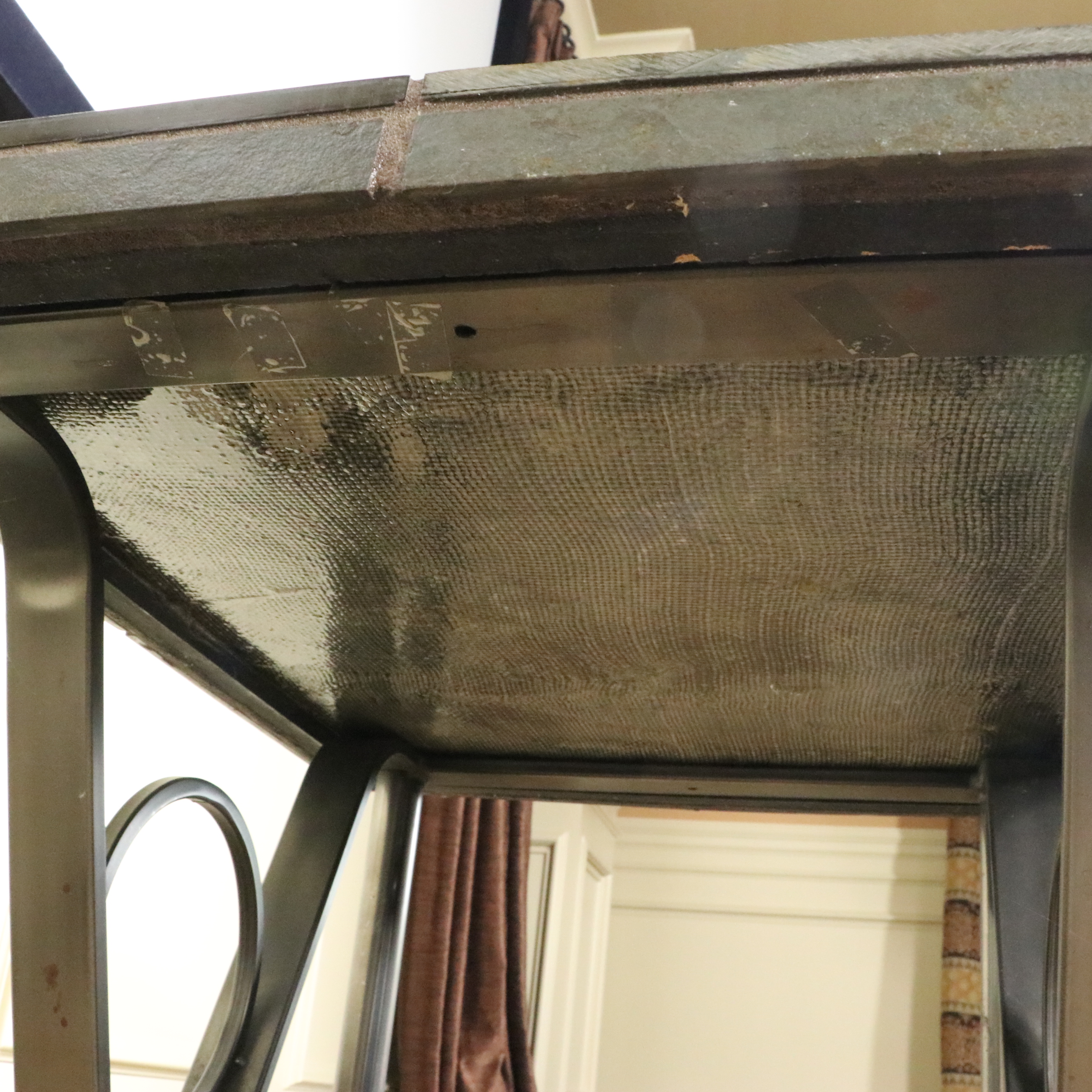 Iron and Slate Tile Top Coffee Table and End Table