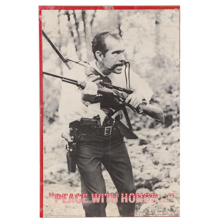 Offset Lithograph Poster After Mark Sennett "Peace with Honor," 1972