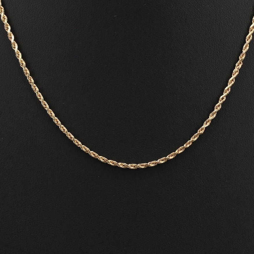 14K Rope Chain Necklace