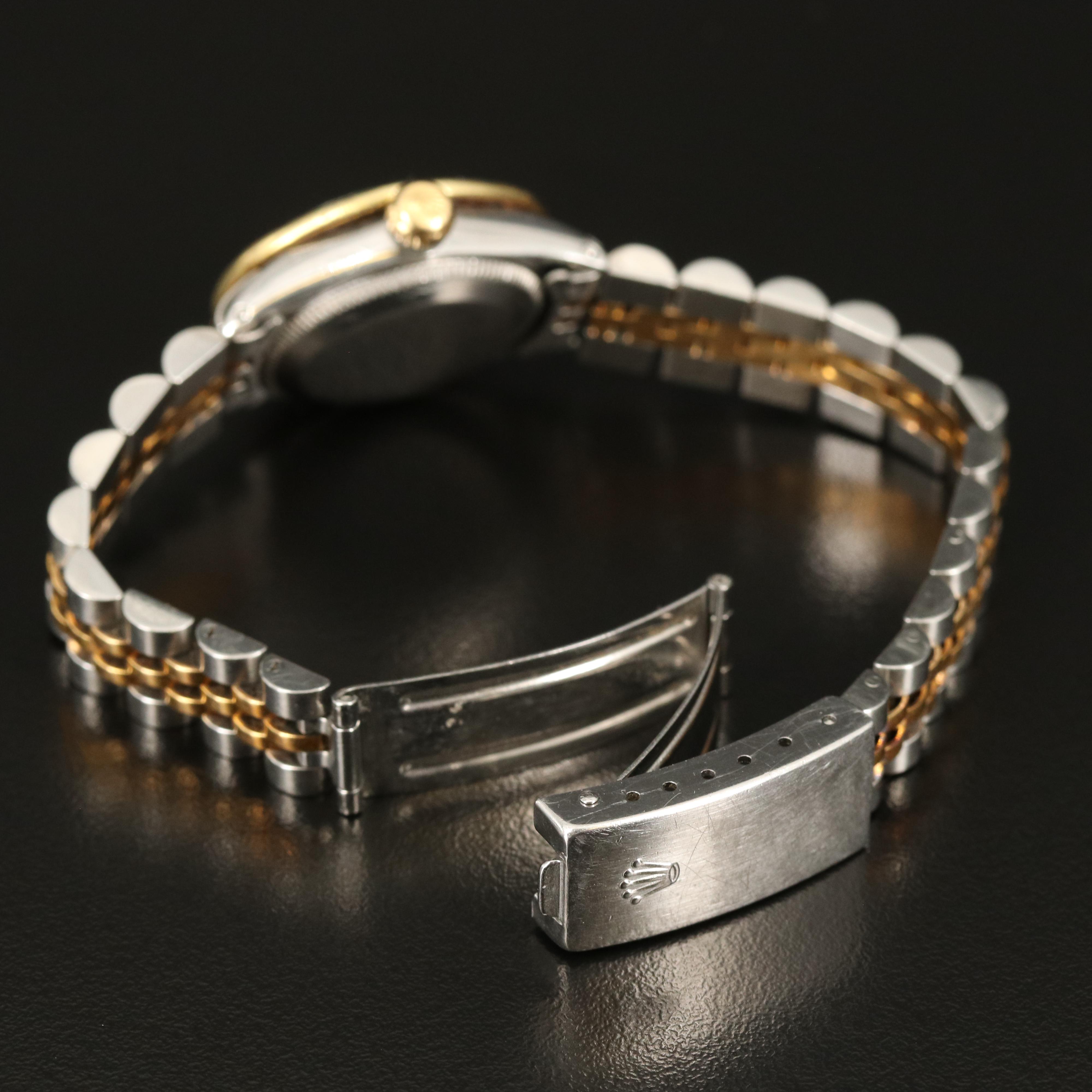 Rolex Date Diamond Bezel and Dial 18K and Stainless Steel Watch