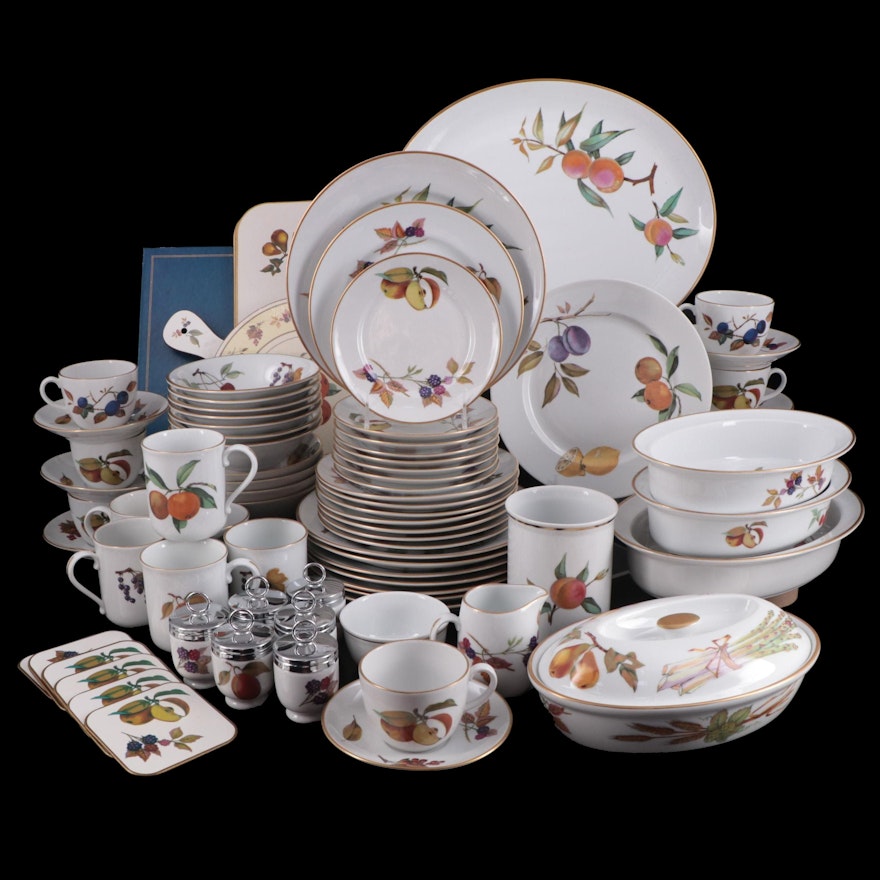 Royal Worchester "Evesham Gold" Porcelain Dinnerware and Serveware