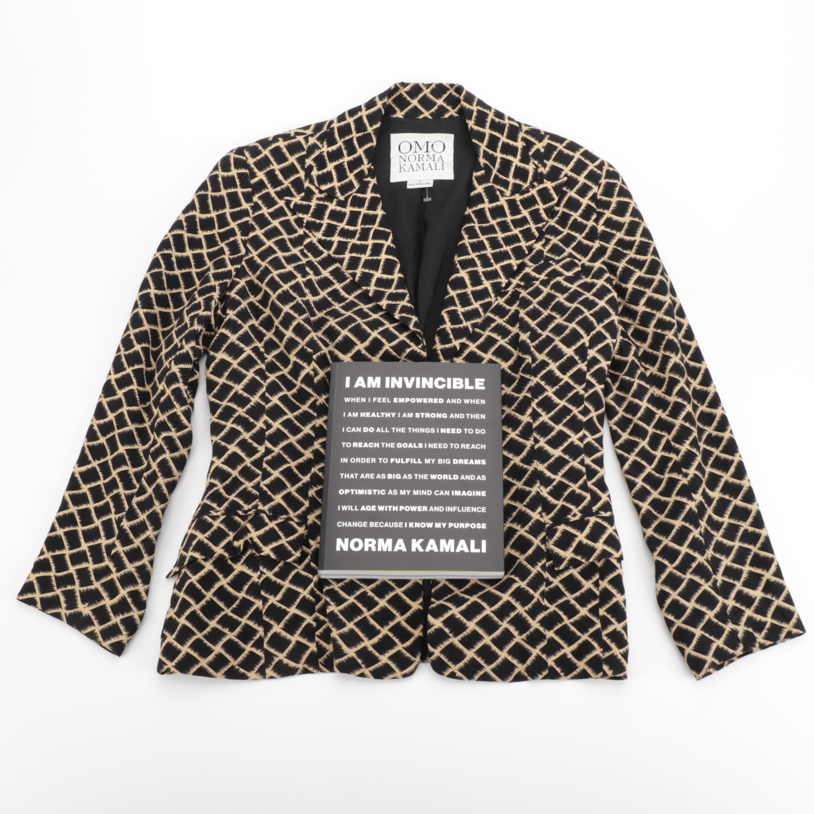 Norma Kamali Patterned OMO Jacket with Signed "I Am Invincible" Book