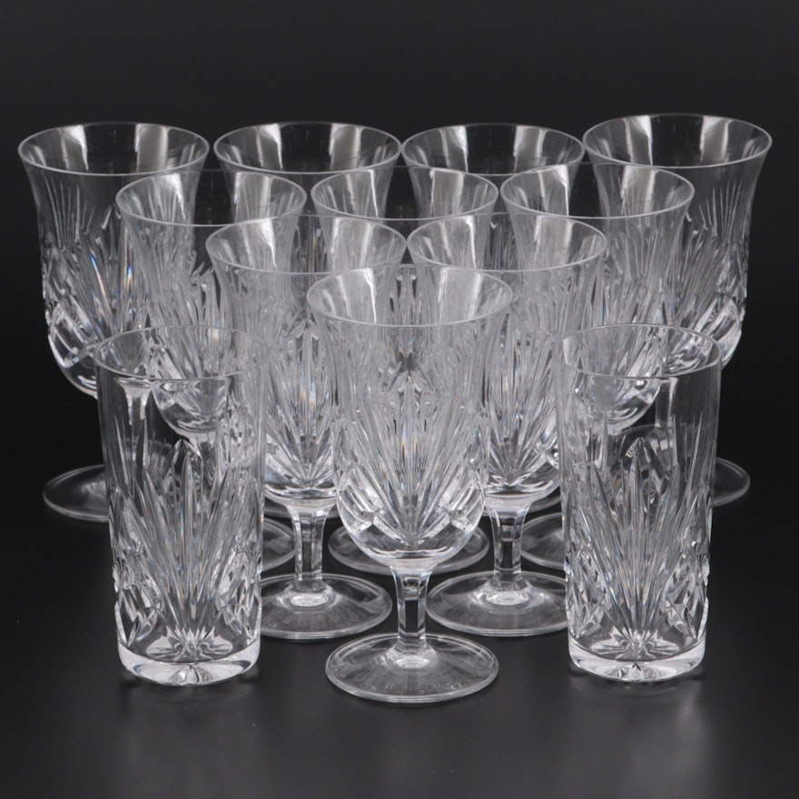 Gorham "Cherrywood Clear" Crystal Footed Iced Tea and Highball Glasses