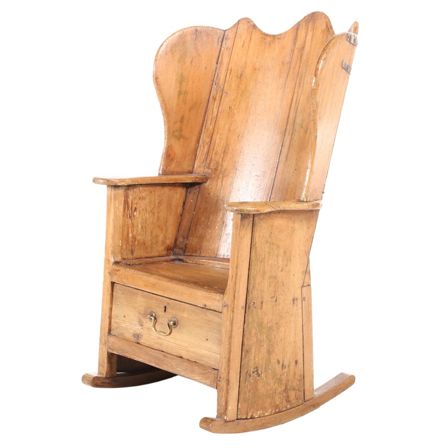 English Pine Lambing Chair, Early 19th Century