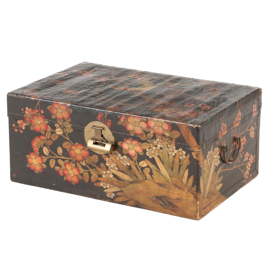 Chinese Paint-Decorated Chest with Lock, Early to Mid 20th Century