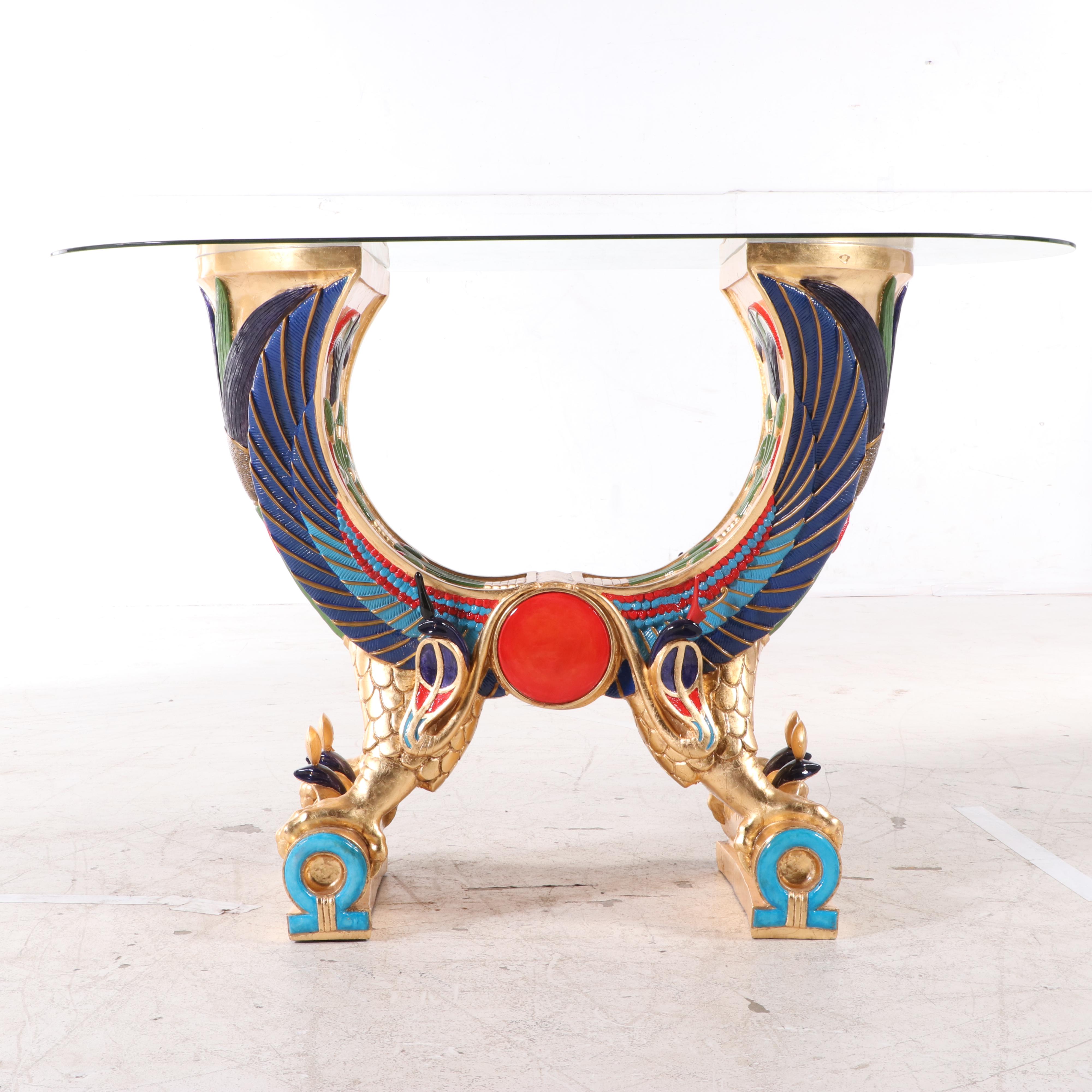 Design Toscano Egyptian Revival Style "Wings of Horus" Parcel-Gilt Console Table