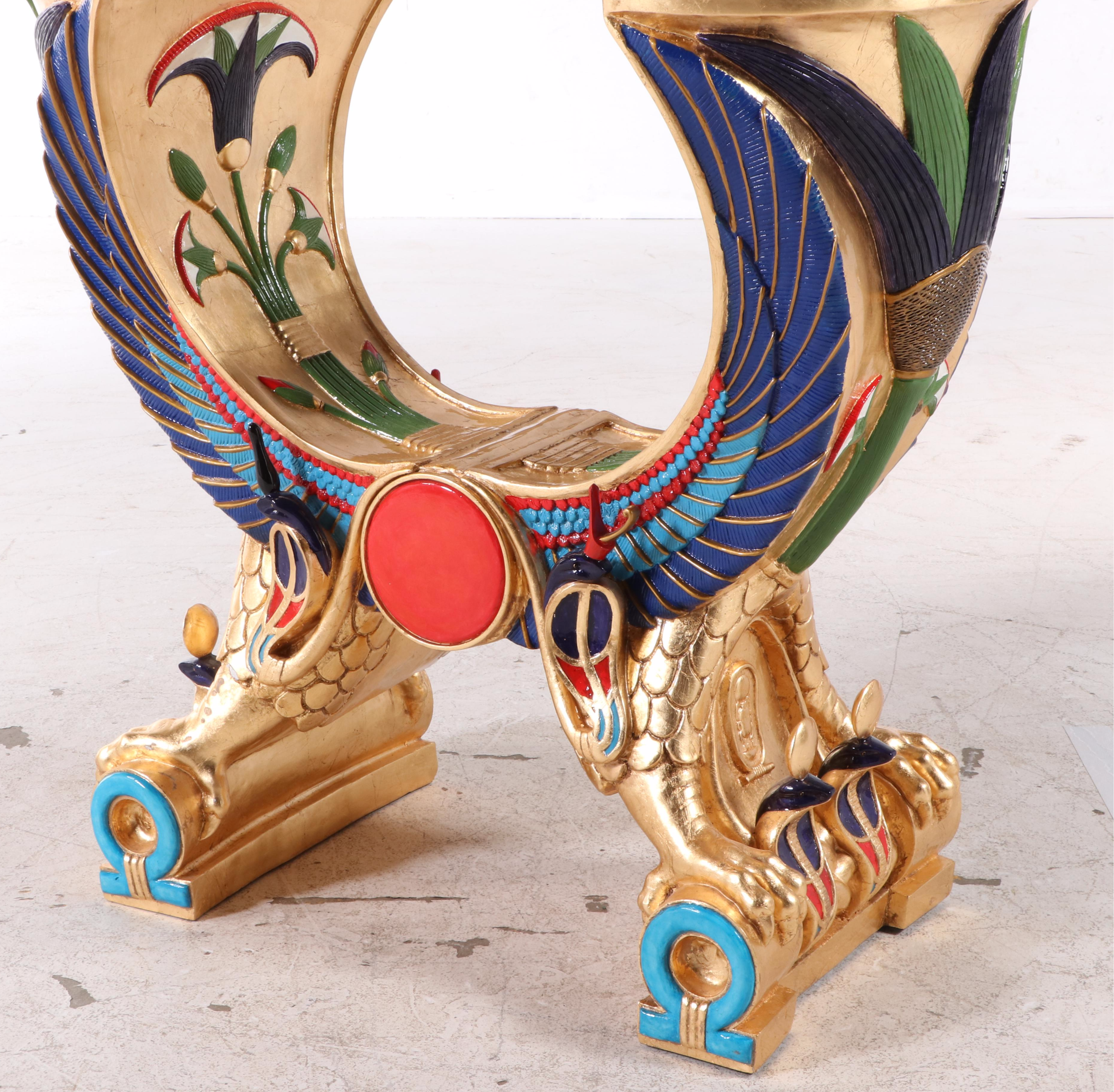 Design Toscano Egyptian Revival Style "Wings of Horus" Parcel-Gilt Console Table