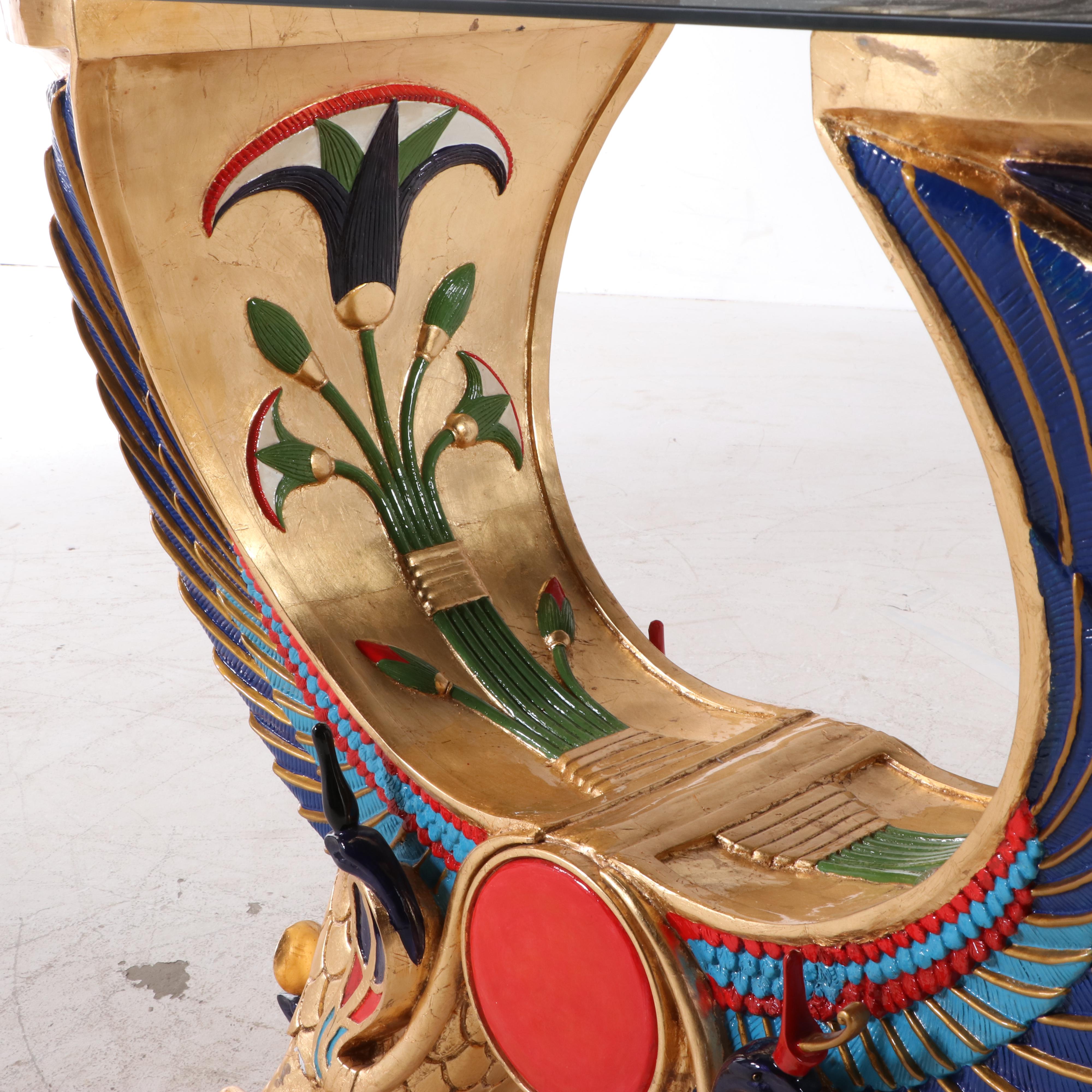 Design Toscano Egyptian Revival Style "Wings of Horus" Parcel-Gilt Console Table