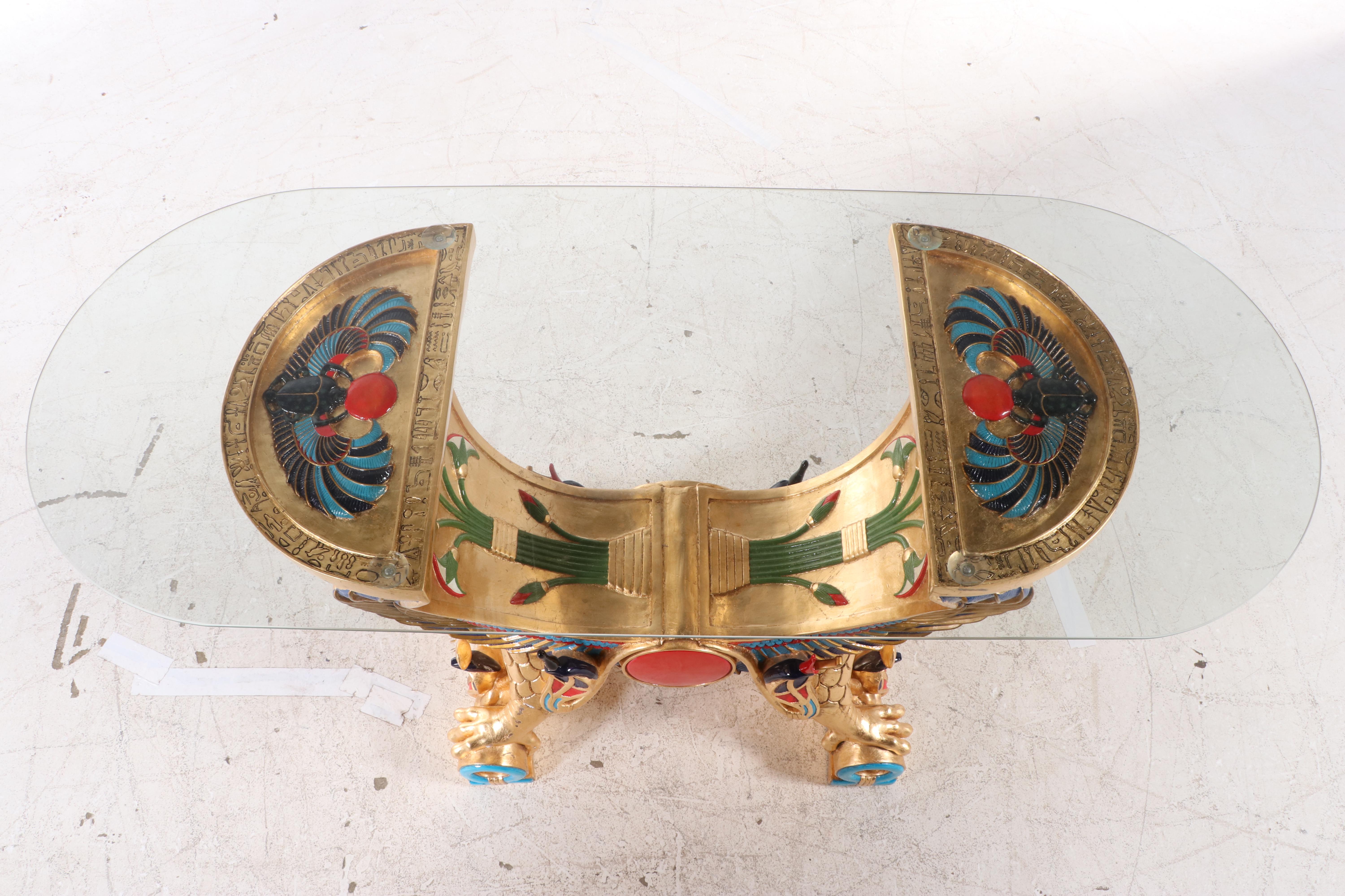Design Toscano Egyptian Revival Style "Wings of Horus" Parcel-Gilt Console Table