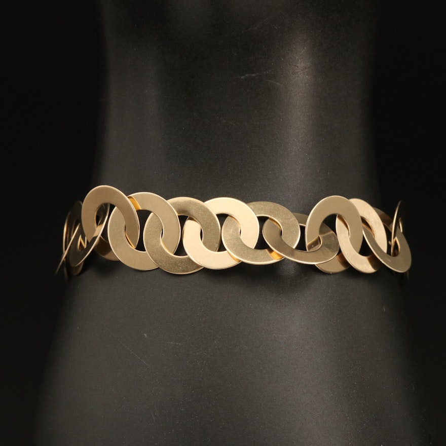 14K Disc Link Bracelet