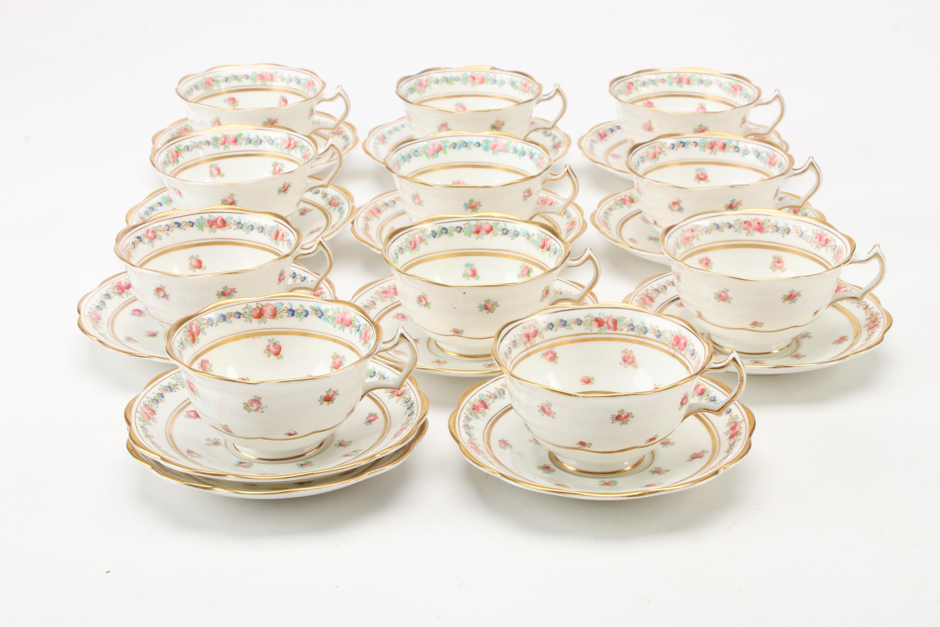 George Jones & Sons Bone China Dinnerware with Limoges Porcelain Dessert Plates