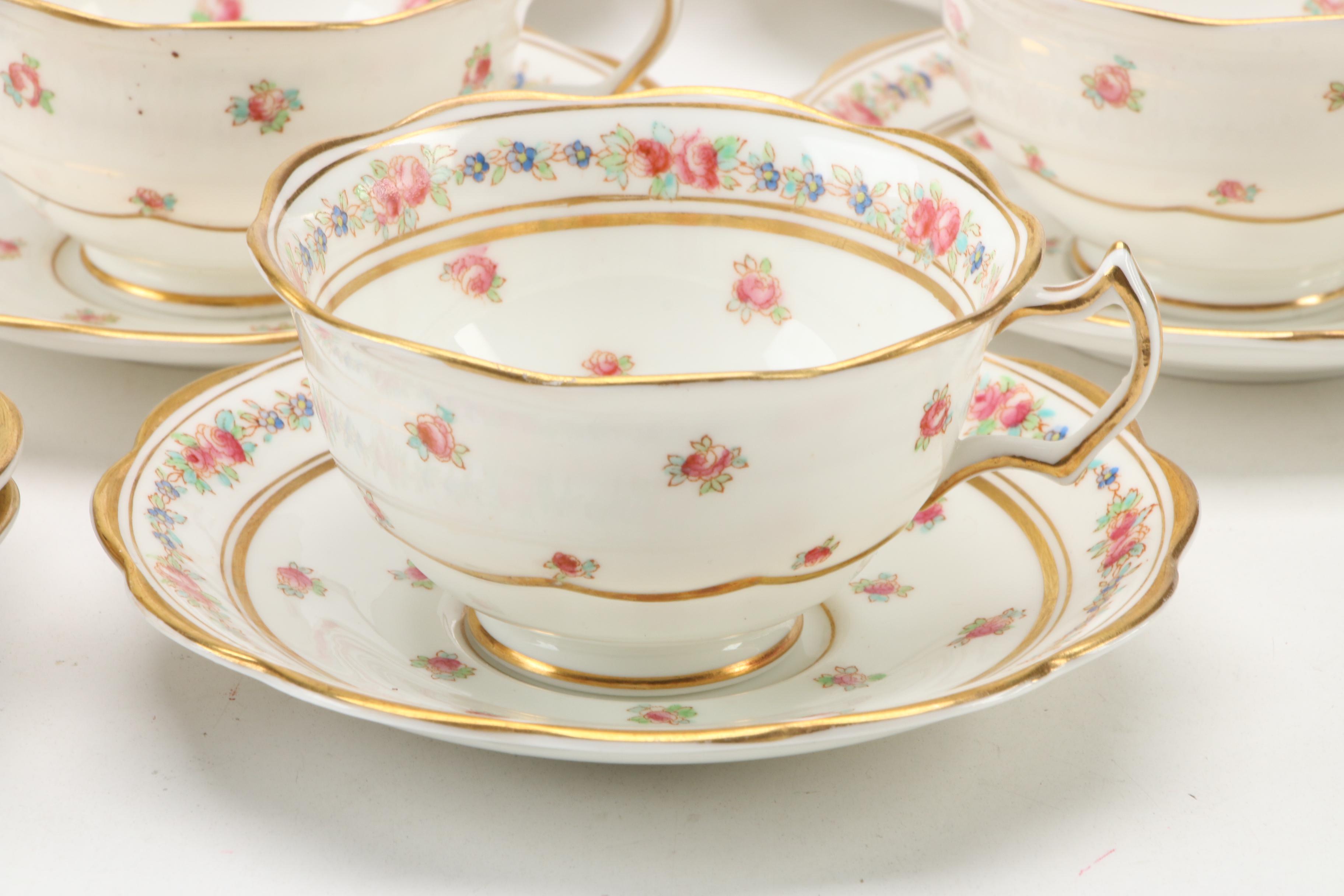 George Jones & Sons Bone China Dinnerware with Limoges Porcelain Dessert Plates