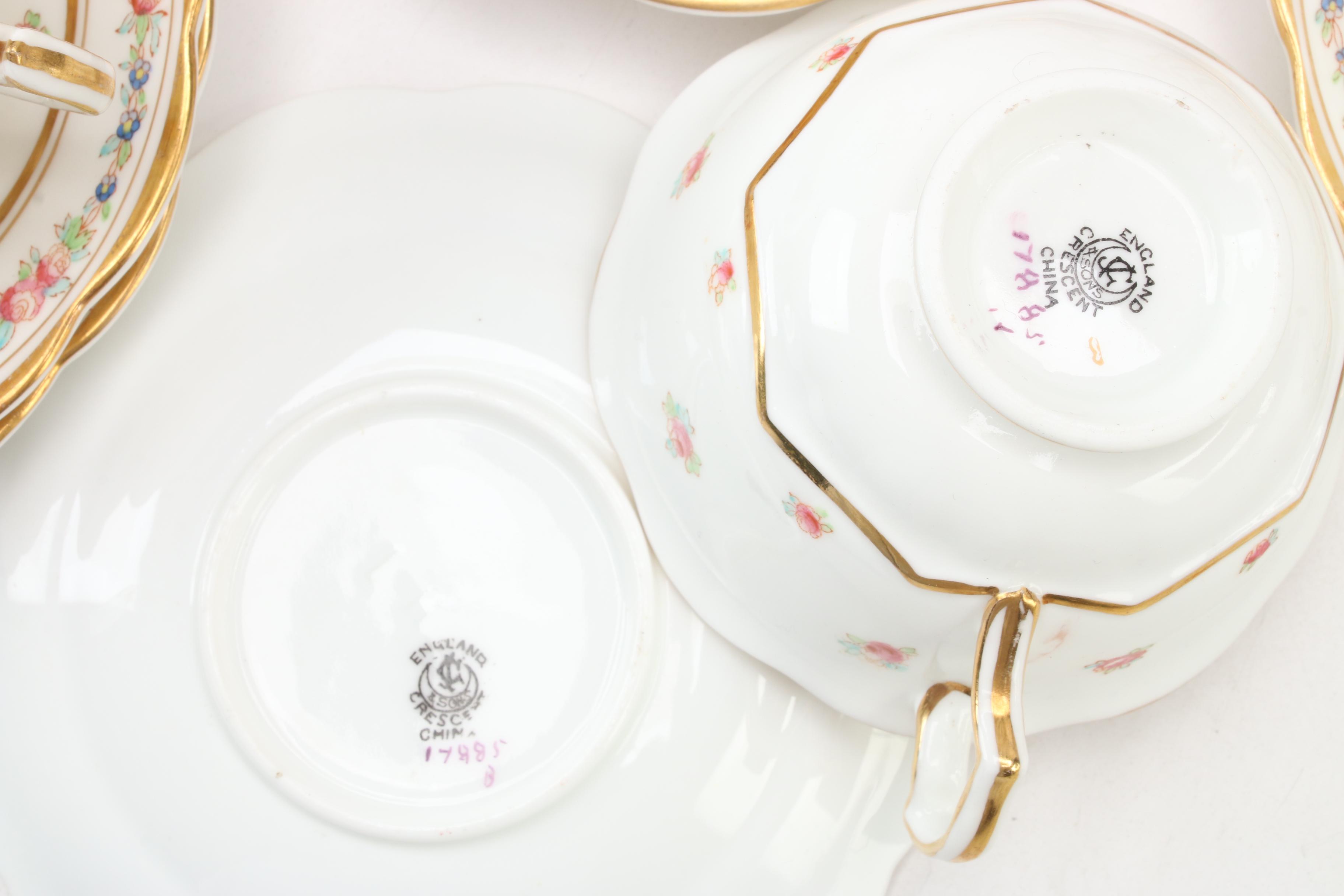 George Jones & Sons Bone China Dinnerware with Limoges Porcelain Dessert Plates