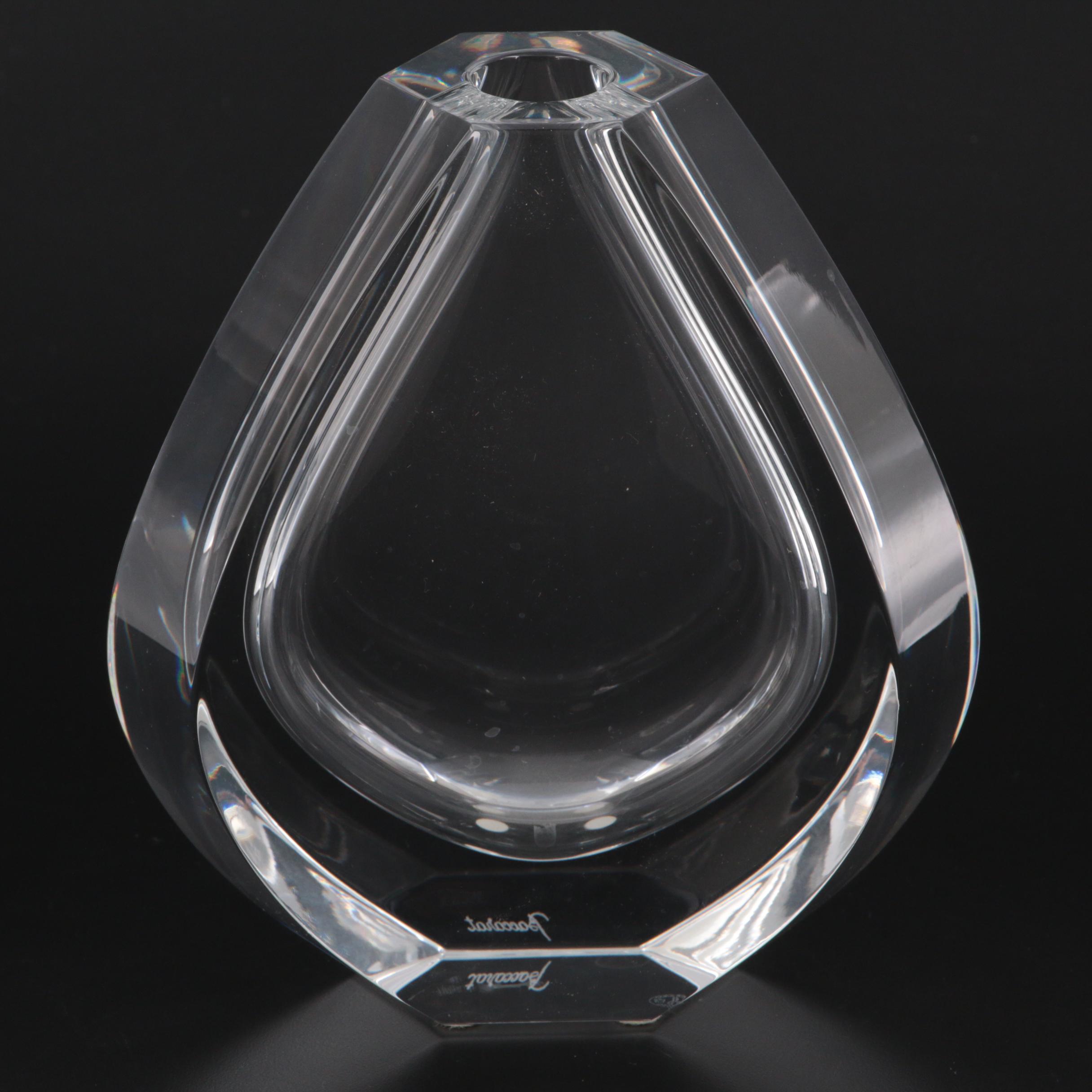Baccarat "Neptune" Crystal Flower Vase, Late 20th Century