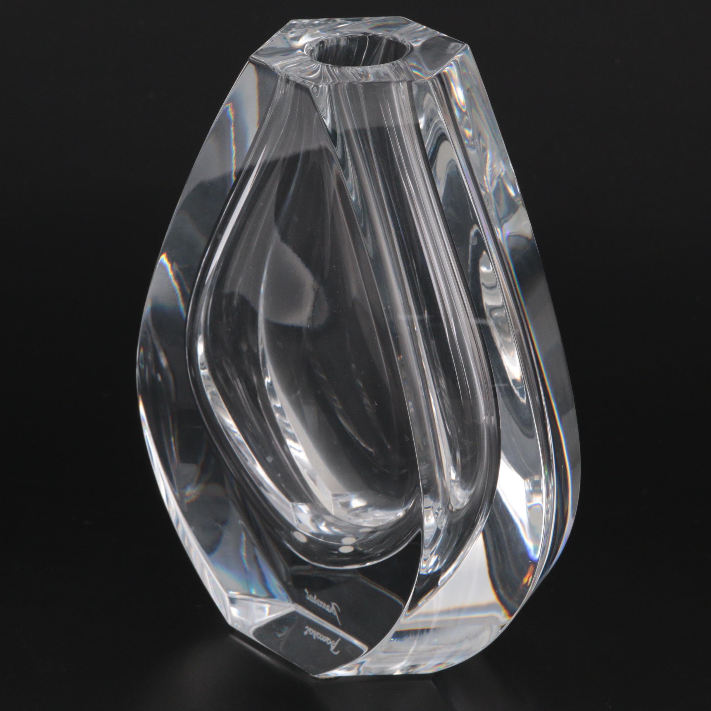 Baccarat "Neptune" Crystal Flower Vase, Late 20th Century