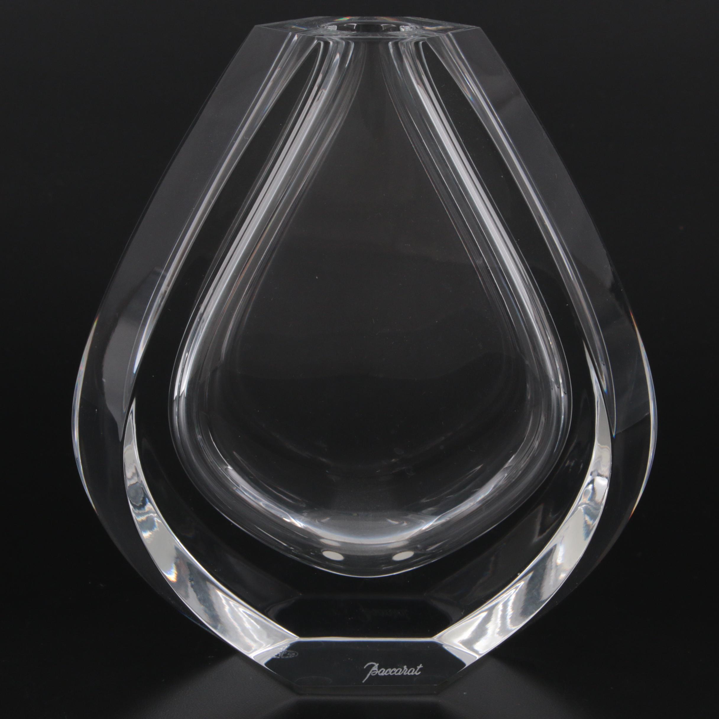 Baccarat "Neptune" Crystal Flower Vase, Late 20th Century