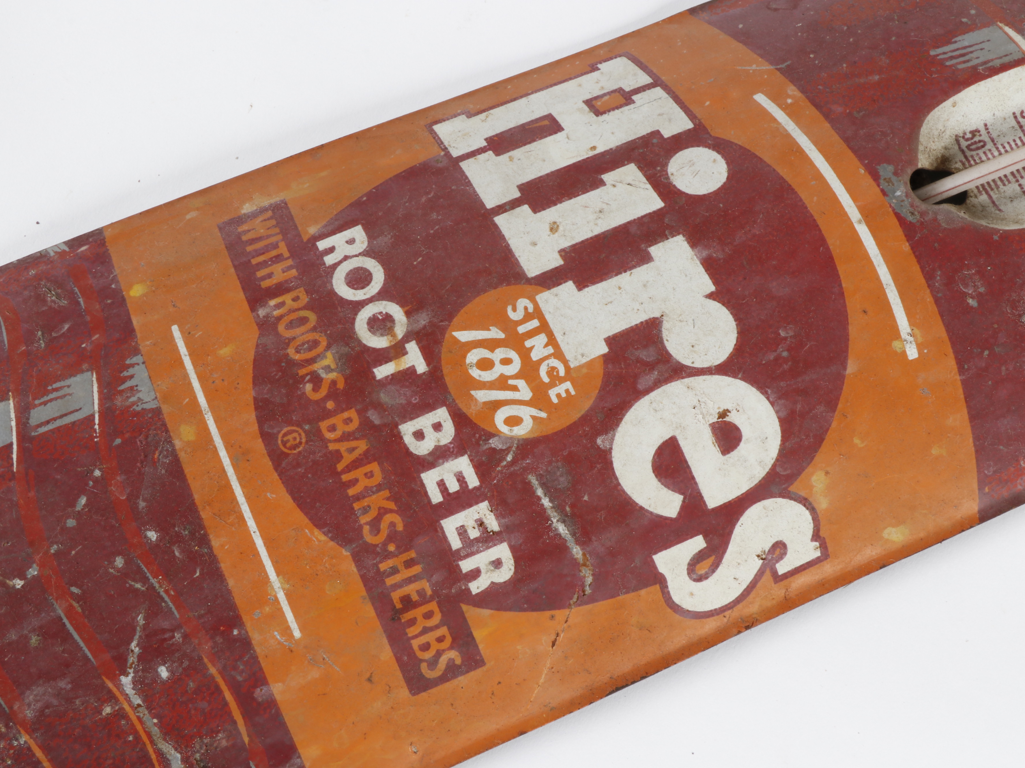 Hires Root Beer Metal Advertising Thermometer Sign, Mid-20th Century