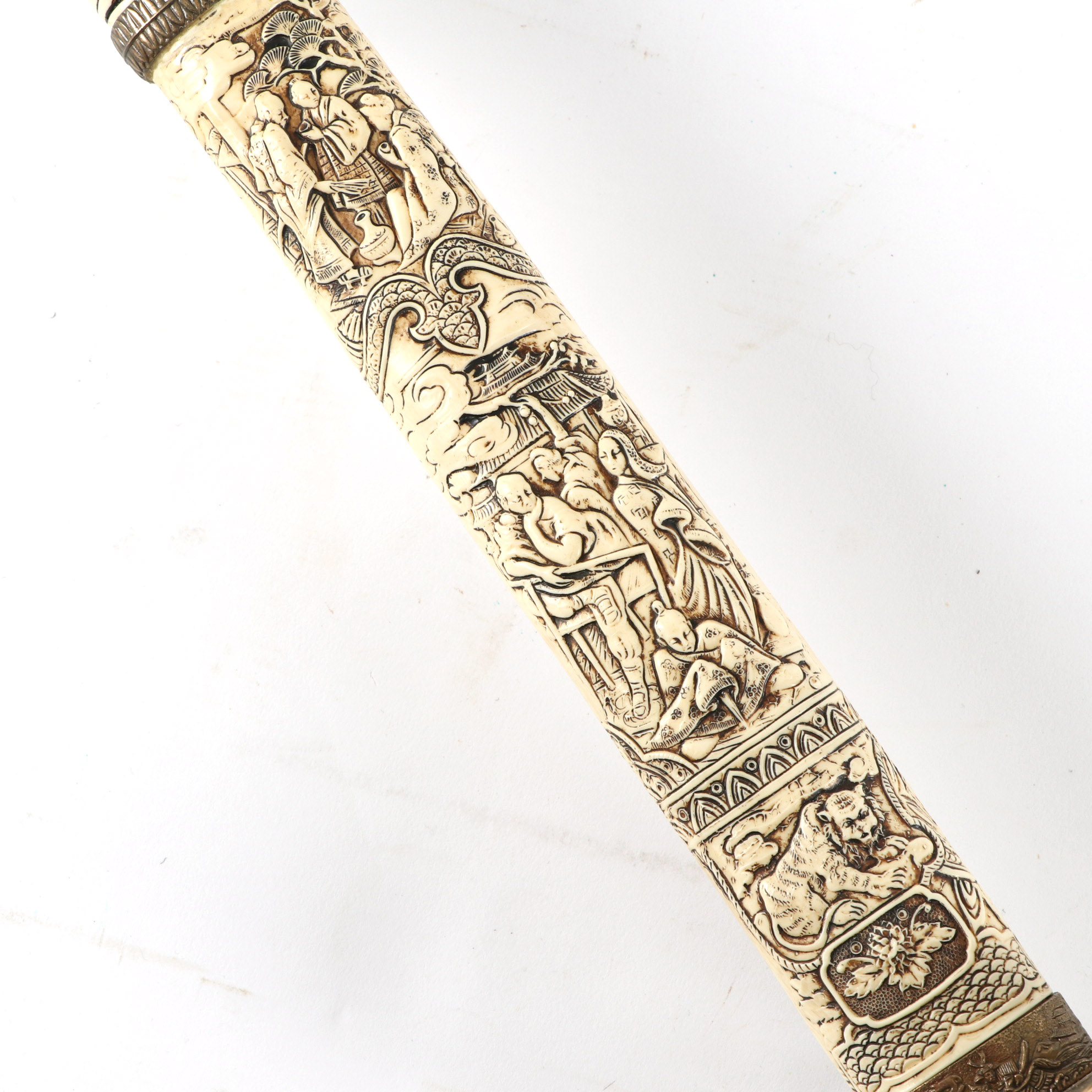 Japanese Katana with Carved Resin Dragon Handle