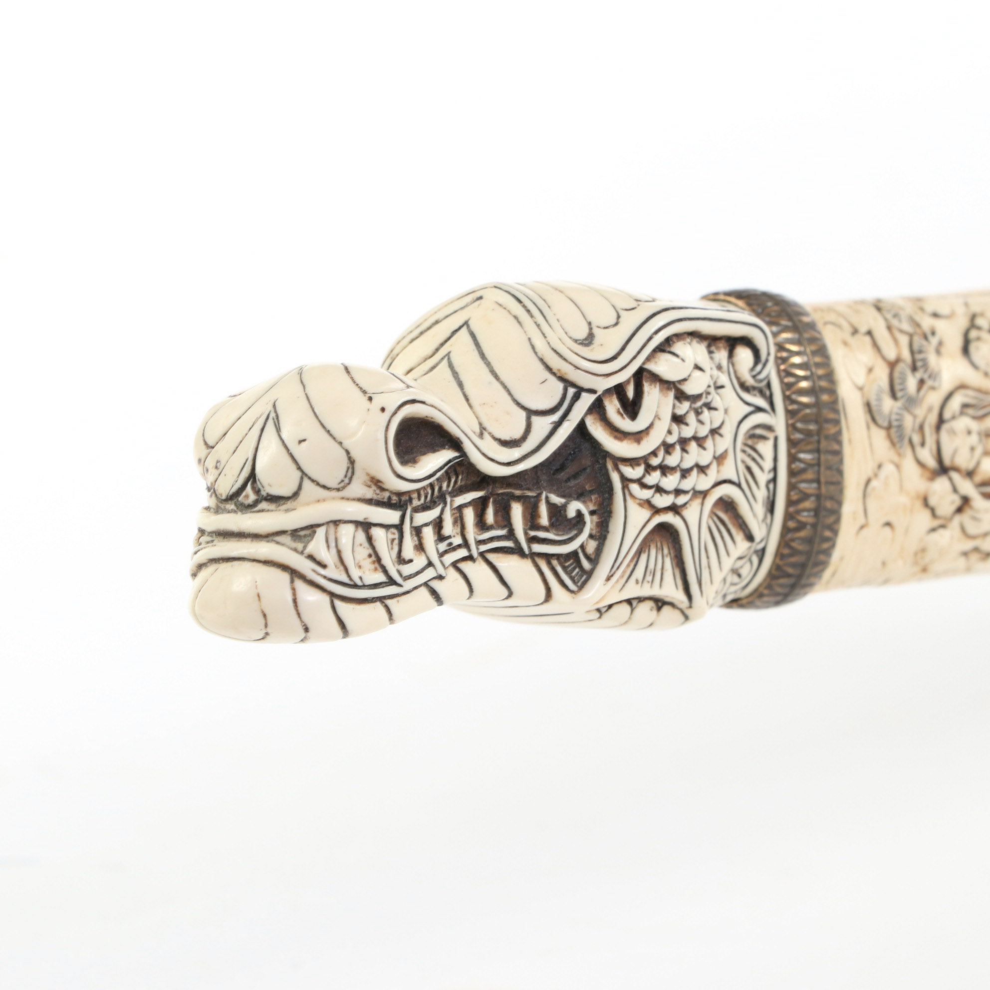 Japanese Katana with Carved Resin Dragon Handle