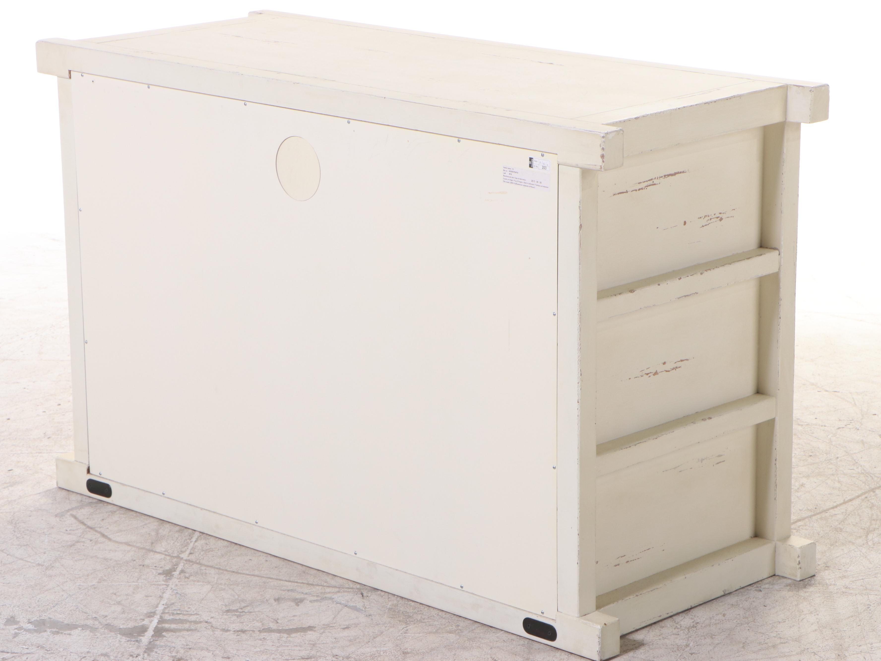 Arhaus Furniture Painted Sliding-Door Media Cabinet