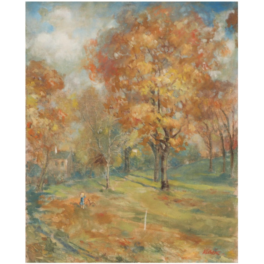 Kamil Kubik Landscape Oil Painting of Autumn Scene