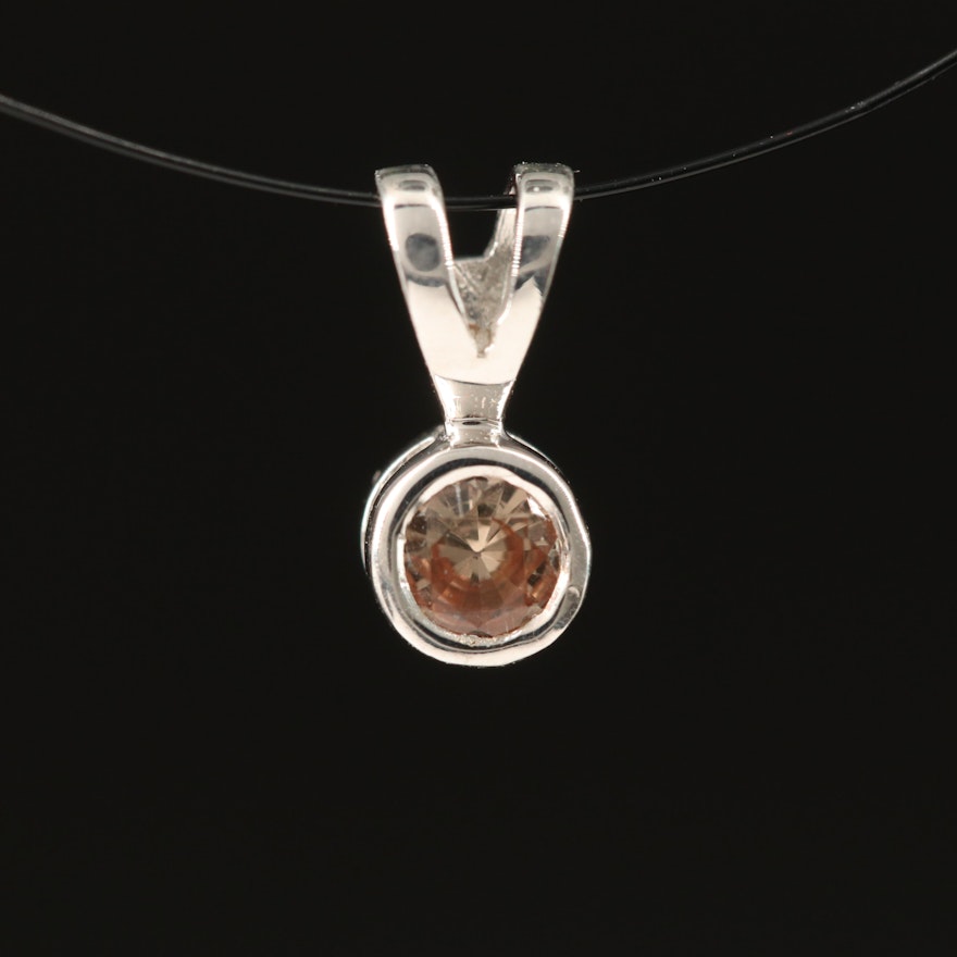 Sterling Silver Color Change Garnet Solitaire Pendant