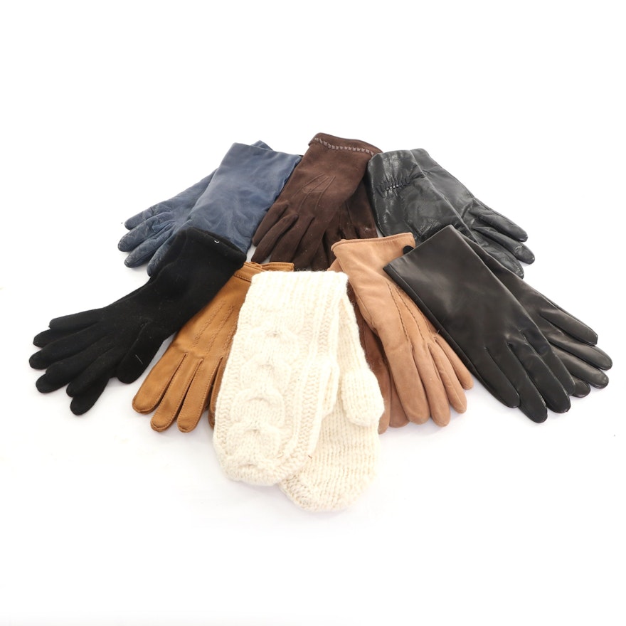 Orvis and Other Leather and Cashmere-Lined Gloves with Sundance Wool Mittens