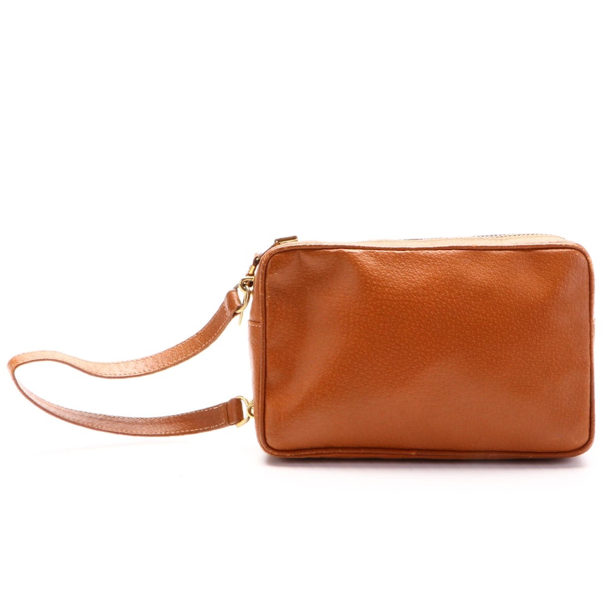 Gucci Wristlet Clutch in Tan Leather