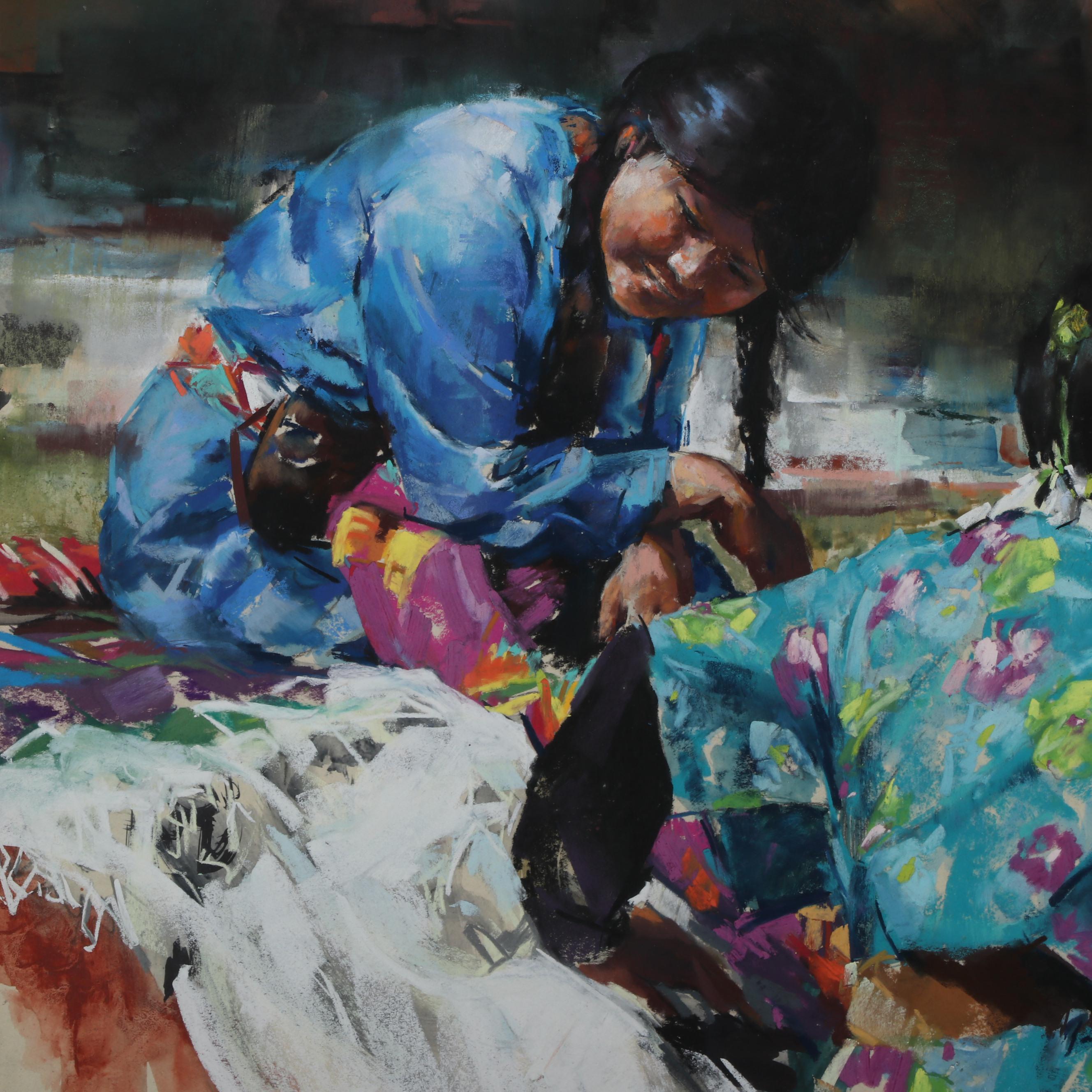 Dee Toscano Pastel Drawing "Fun at Crow Fair"