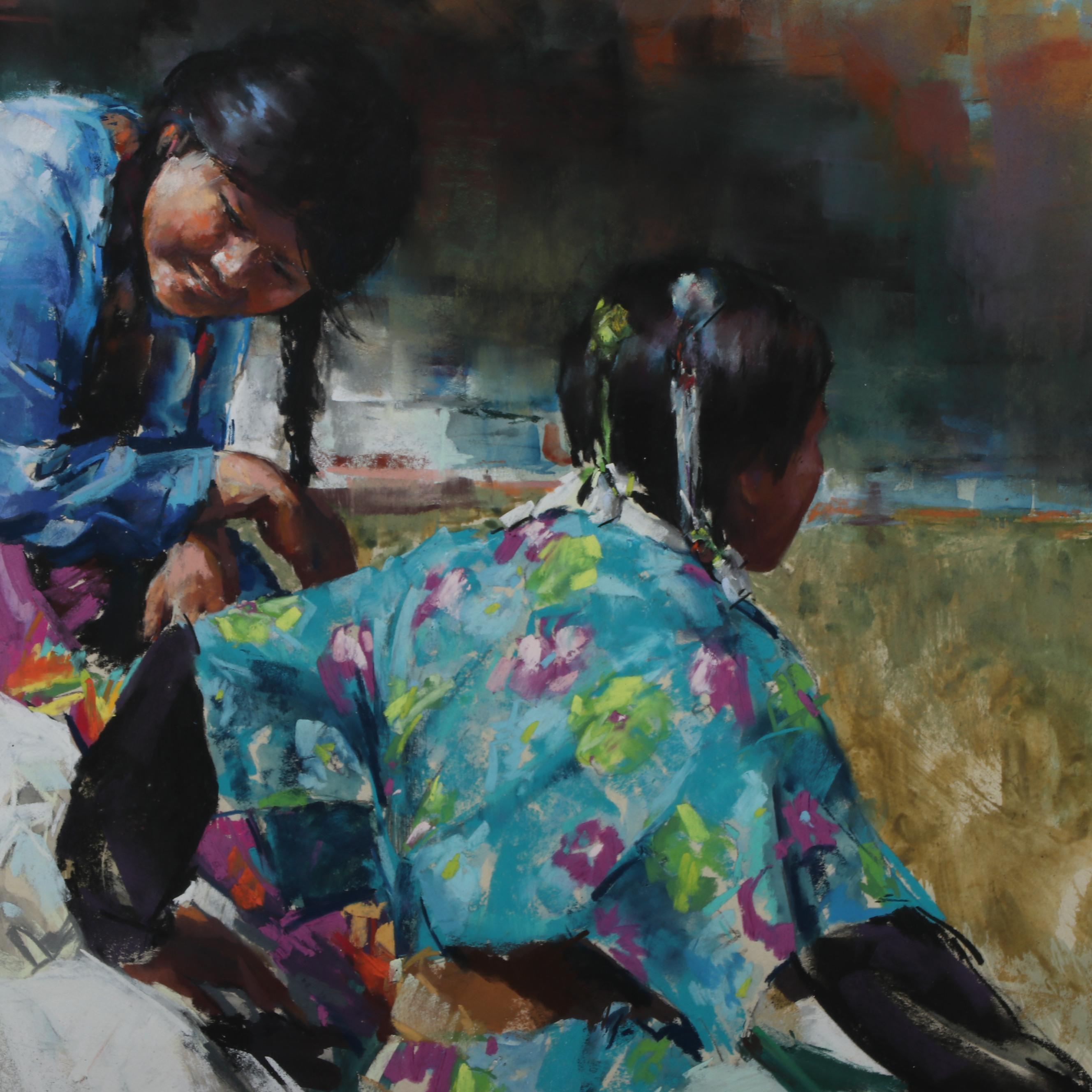 Dee Toscano Pastel Drawing "Fun at Crow Fair"