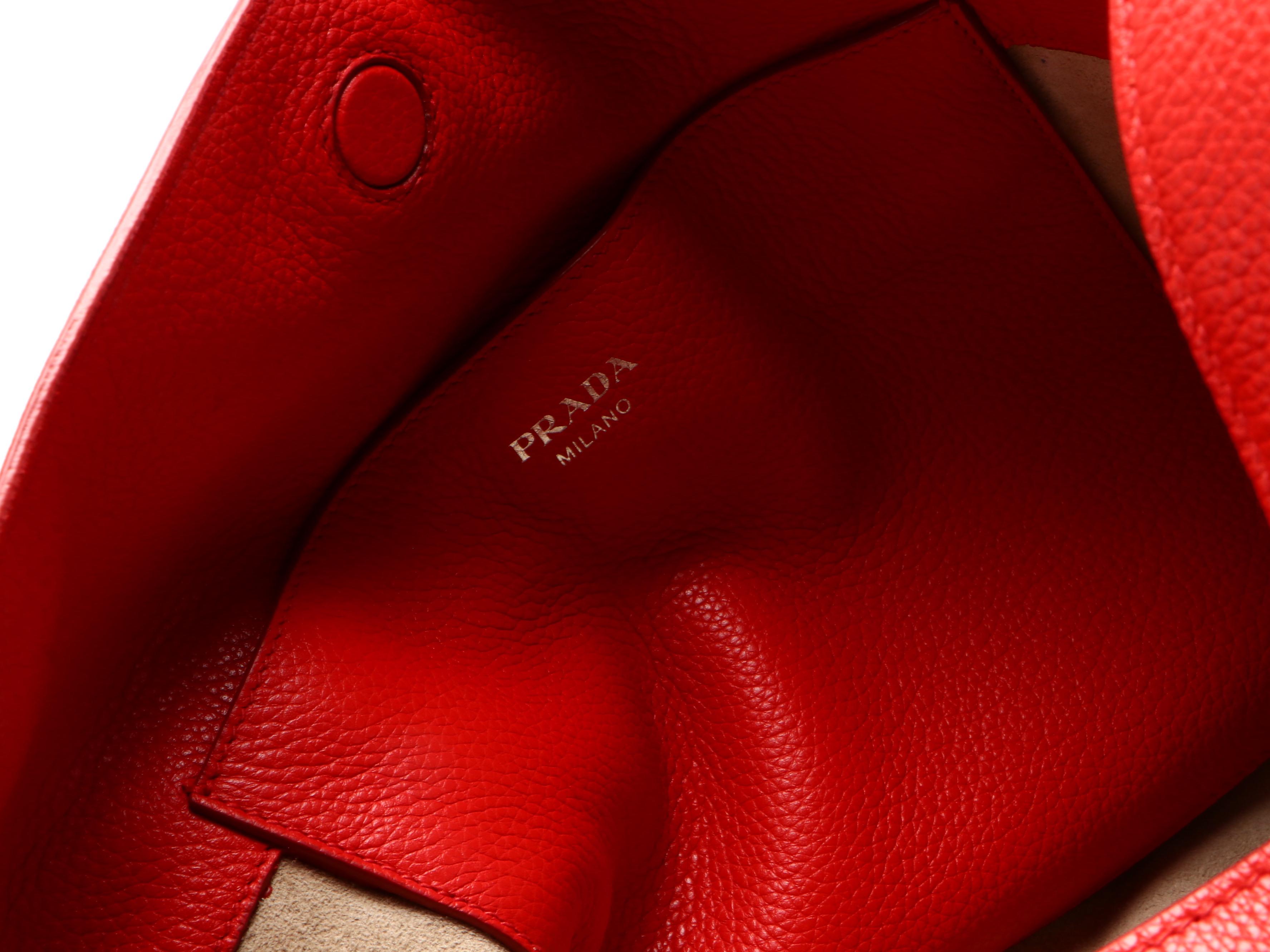 Prada Large Hobo in Red Vitello Daino Leather
