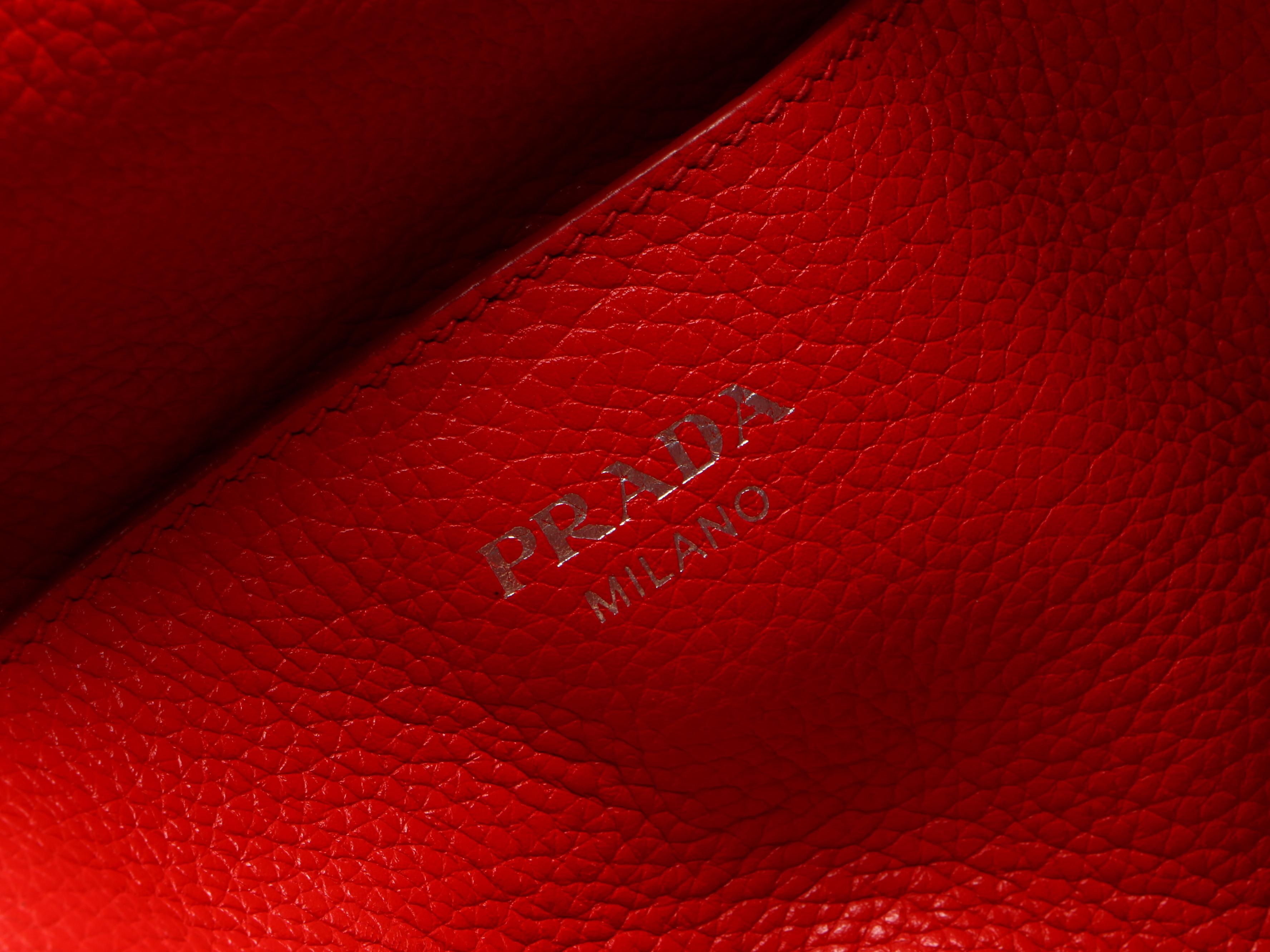 Prada Large Hobo in Red Vitello Daino Leather