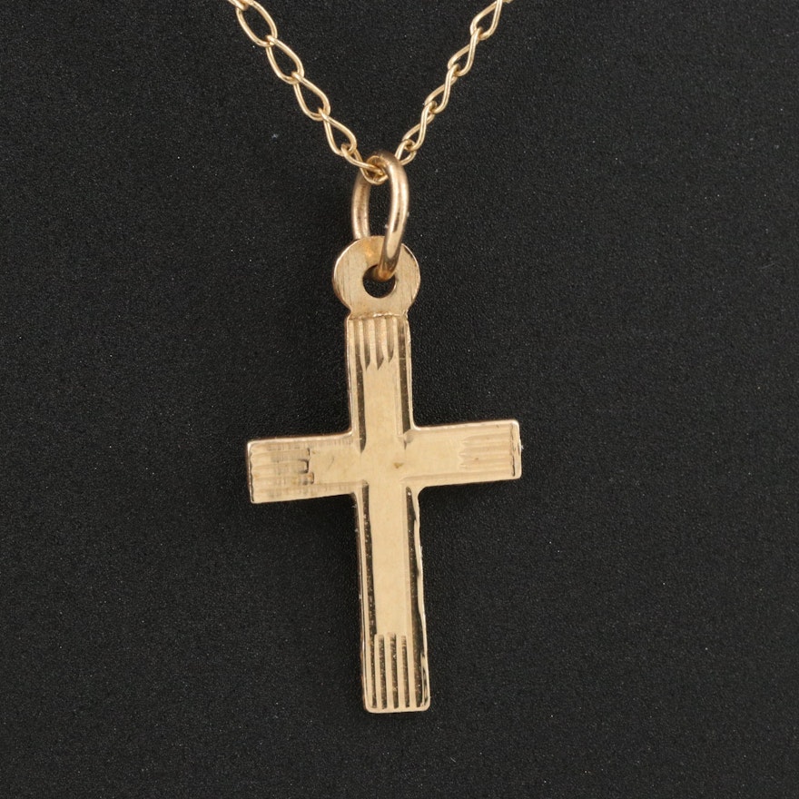 14K Cross Necklace